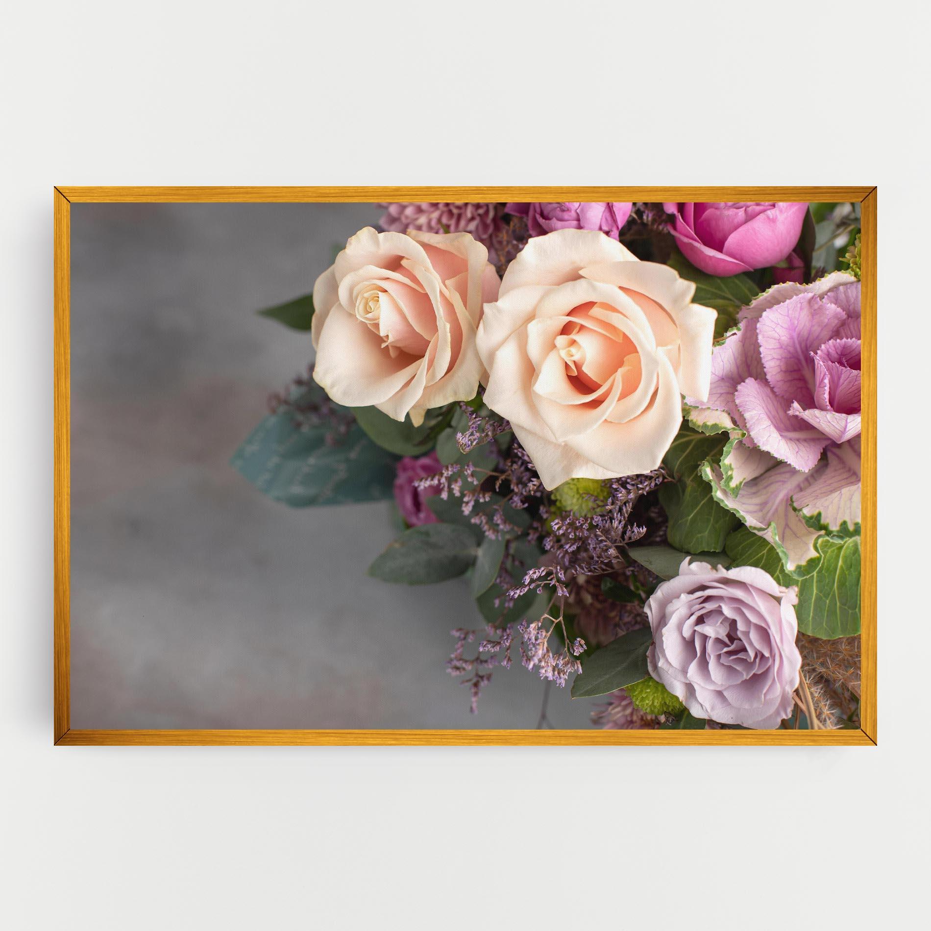 Tablou Canvas Cream Purple Bouquet mockup 0