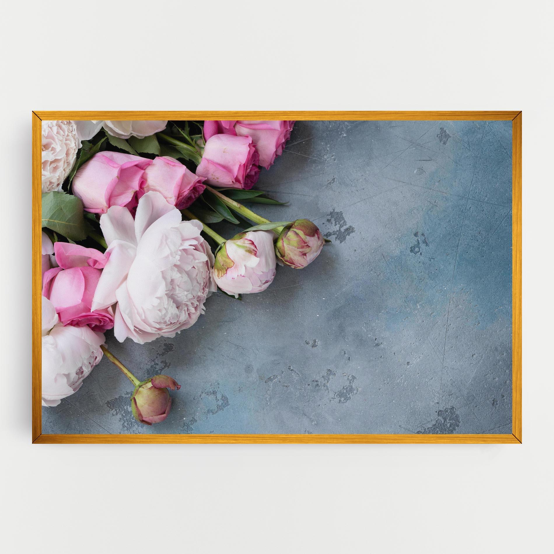 Tablou Canvas Cute Pink Peonies mockup 0
