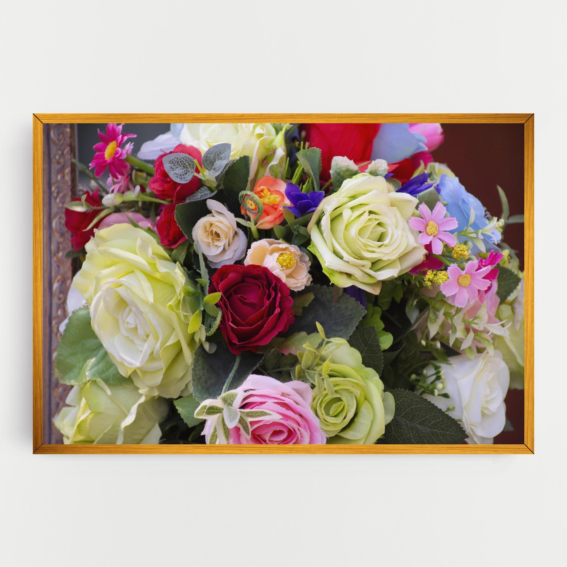 Tablou Canvas Mixed Roses Bouquet mockup 0