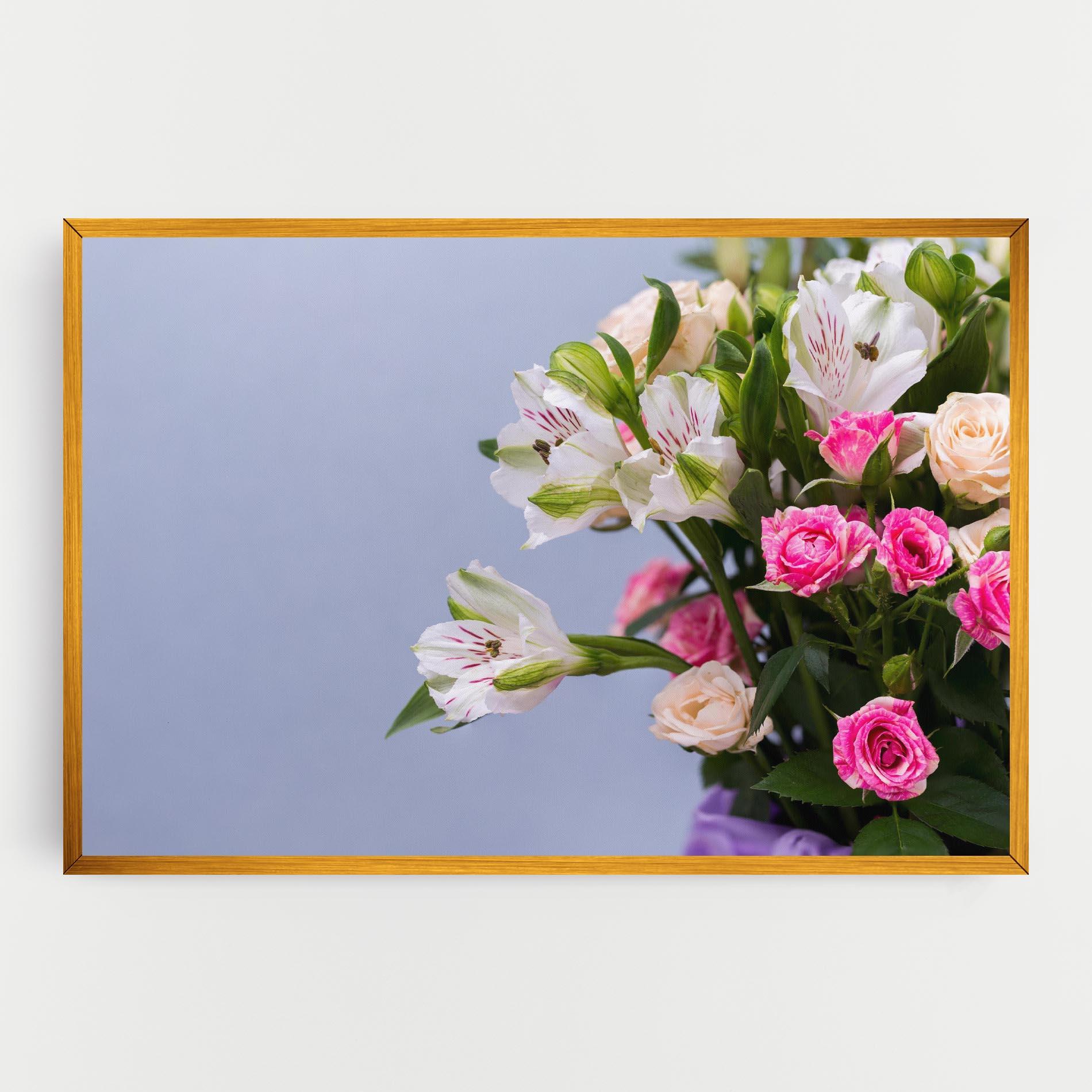 Tablou Canvas White Pink Bouquet mockup 0