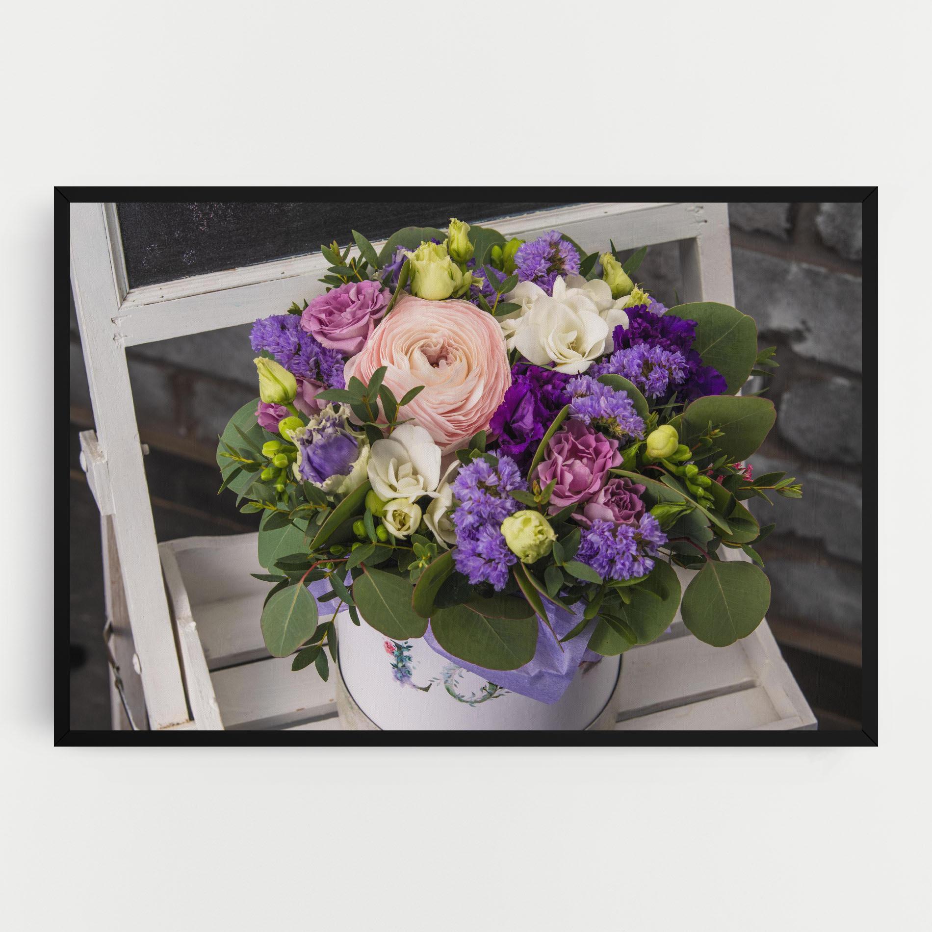 Tablou Canvas Big Pink Rose Bouquet mockup 0