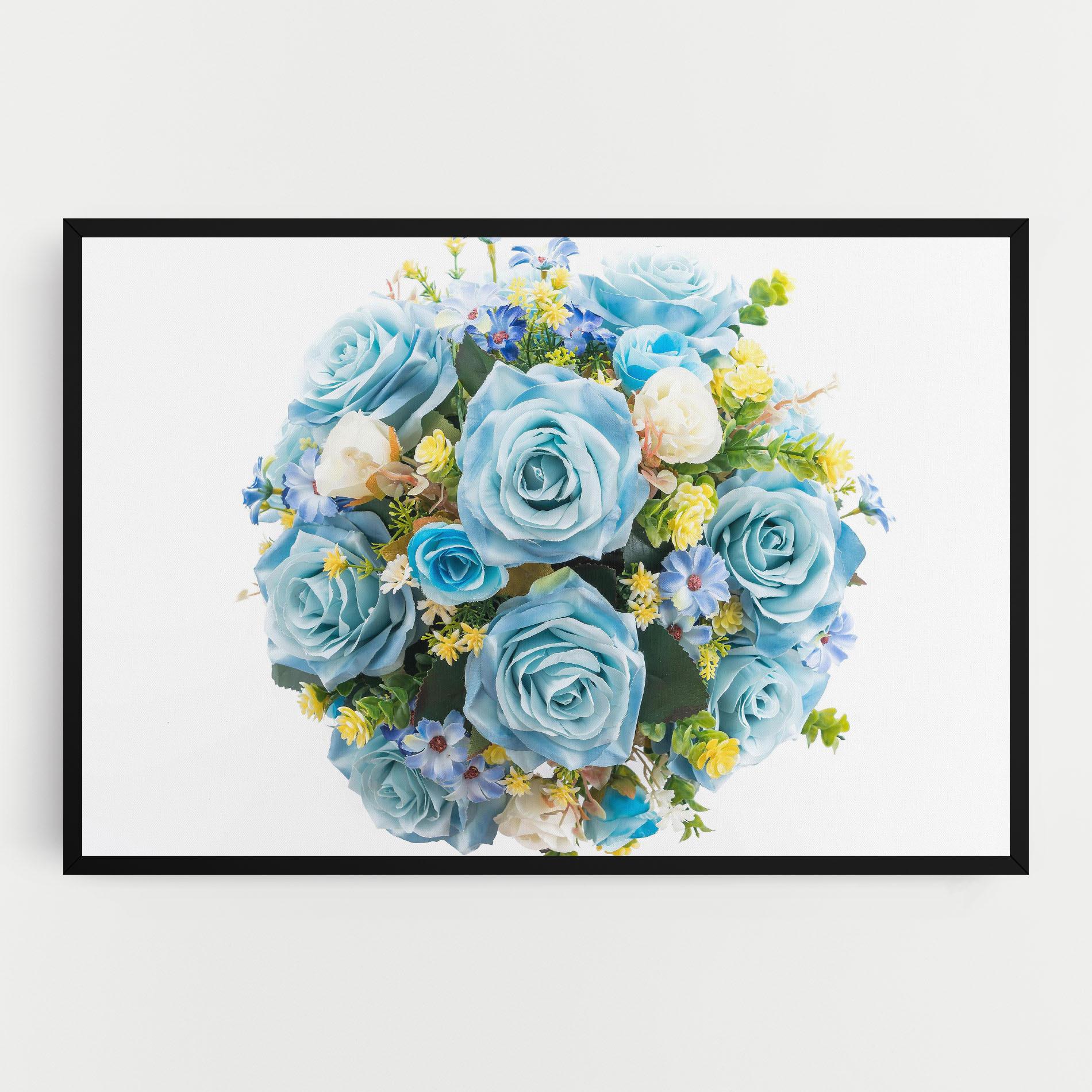 Tablou Canvas Blue Roses Bouquet mockup 0