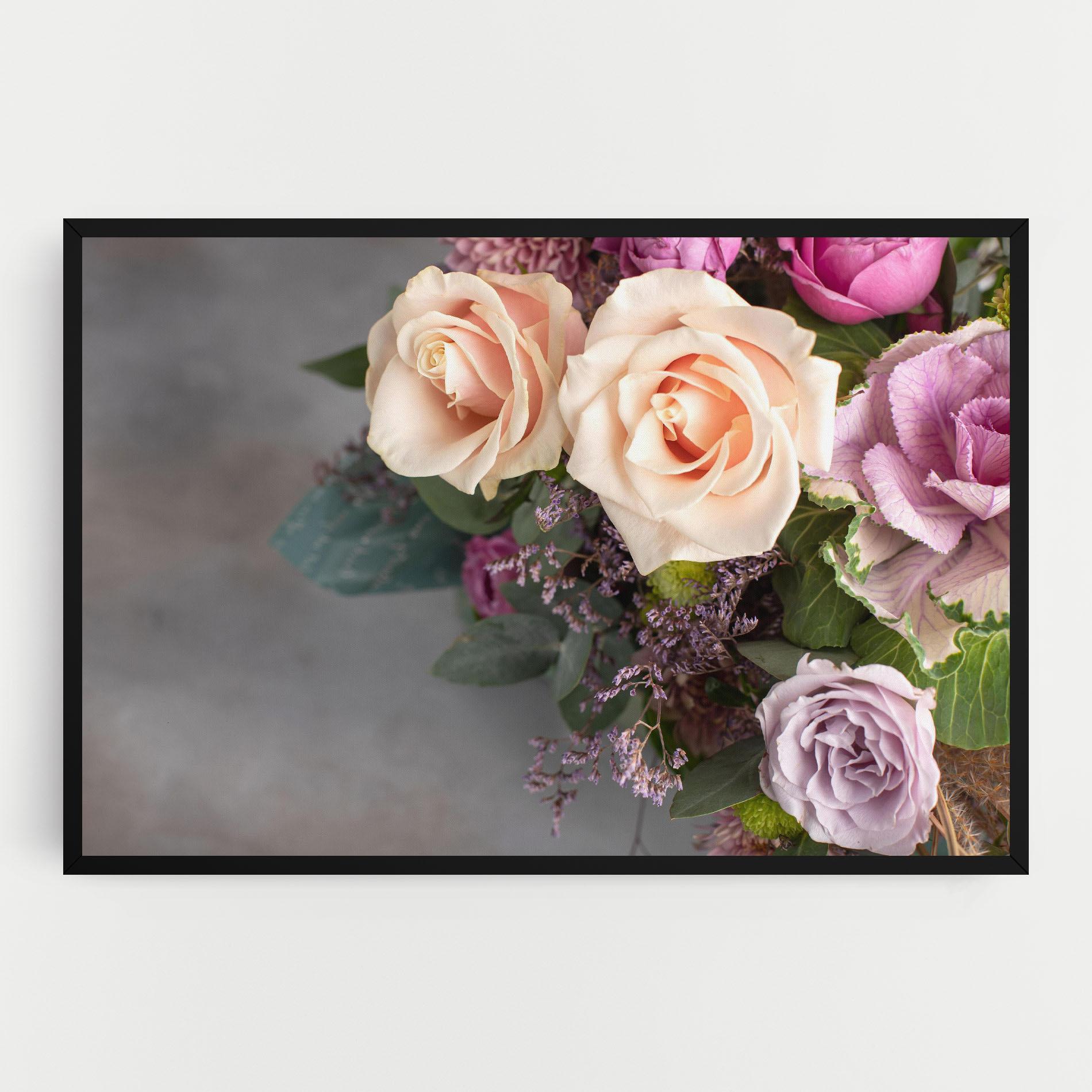 Tablou Canvas Cream Purple Bouquet mockup 0