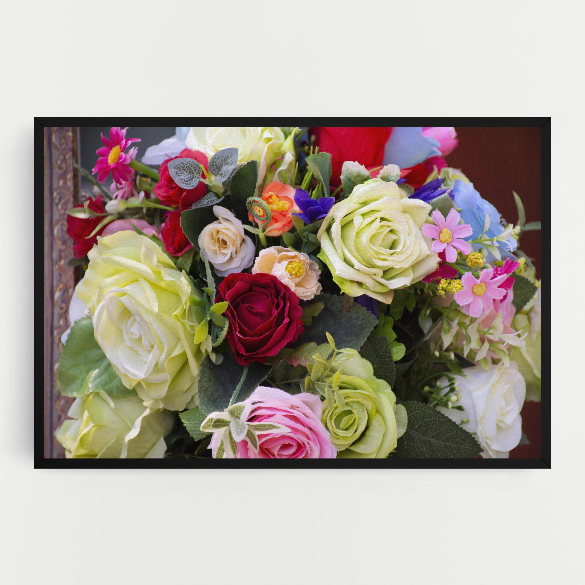 Tablou Canvas Mixed Roses Bouquet mockup 0