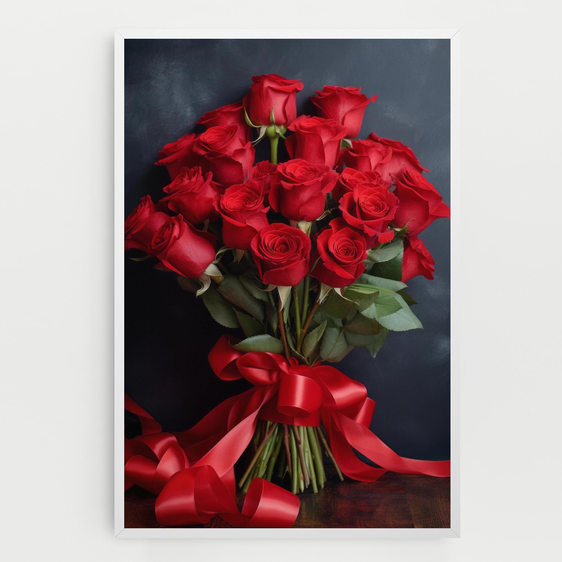 Beautiful Red Roses Bouquet mockup 0