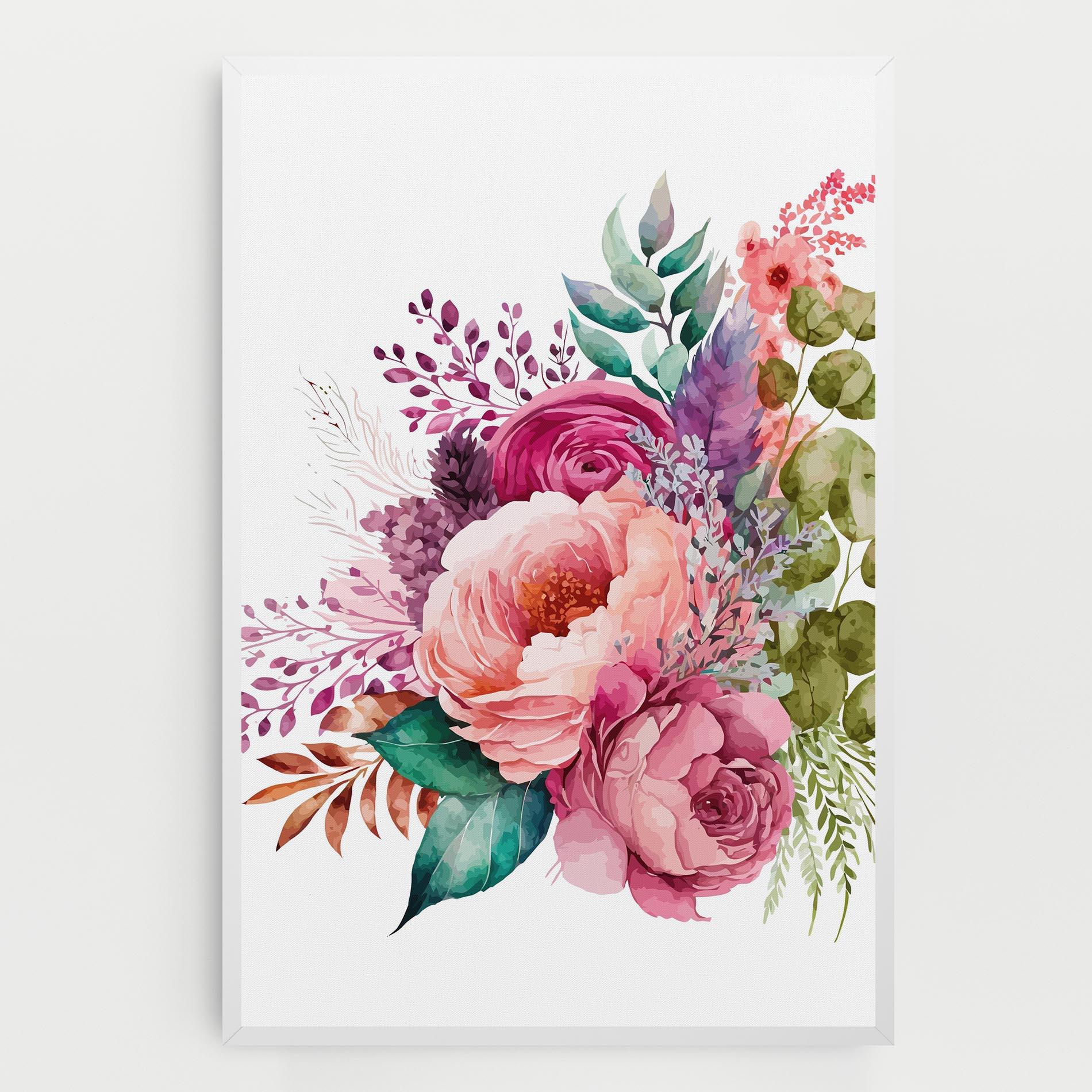 Tablou Canvas Bouquet Of Pink Roses mockup 0