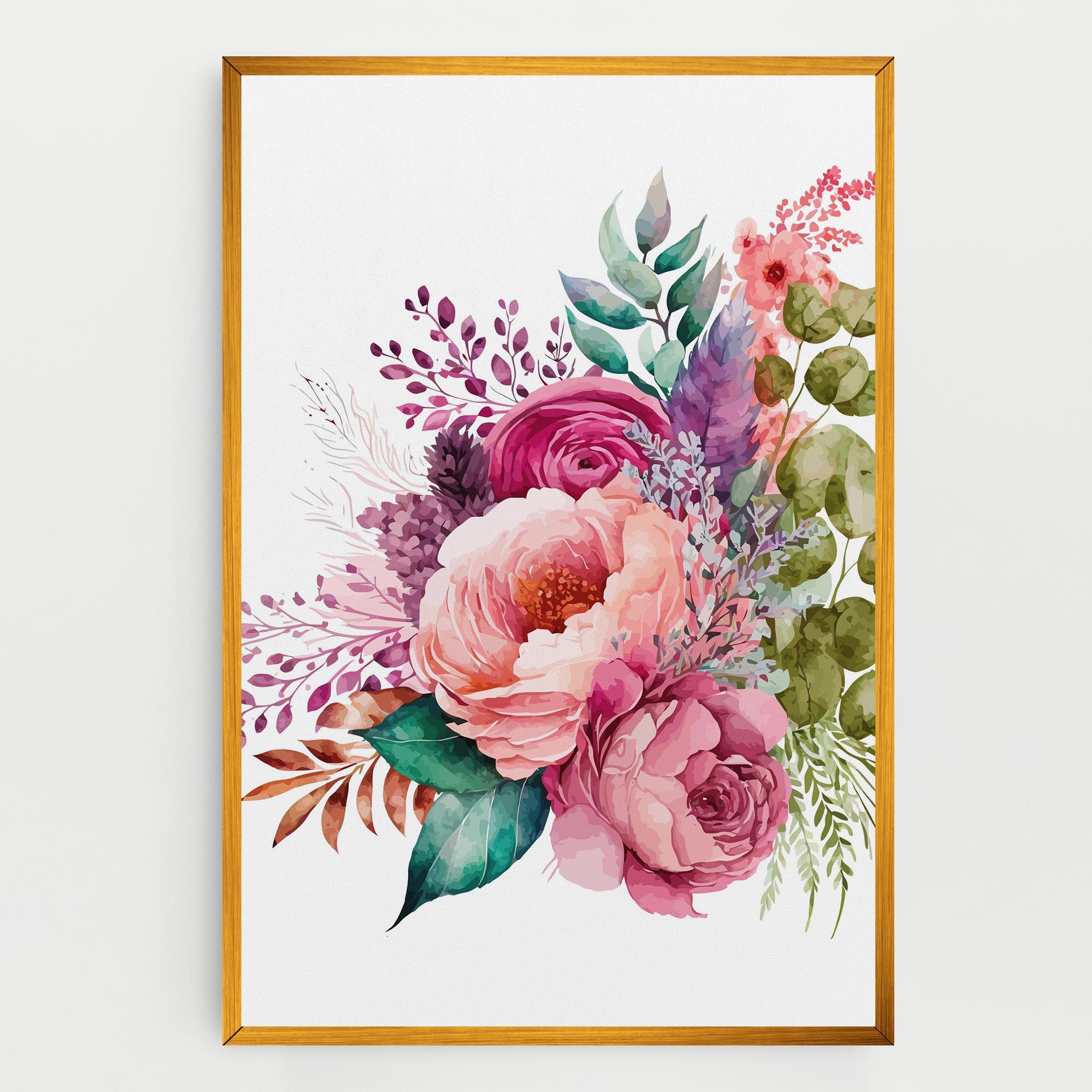 Tablou Canvas Bouquet Of Pink Roses mockup 0