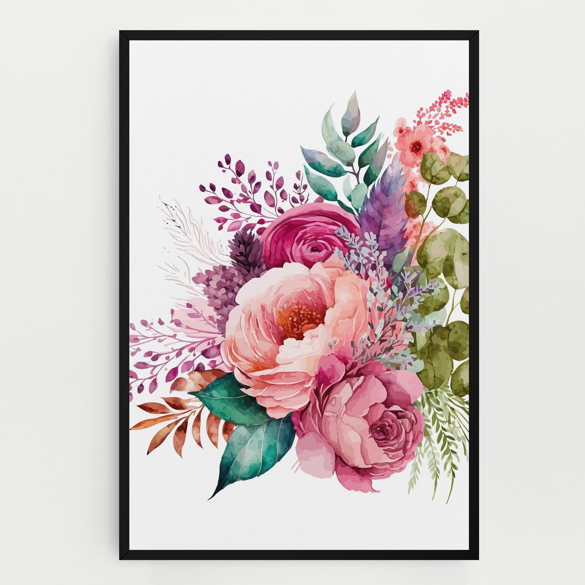 Tablou Canvas Bouquet Of Pink Roses mockup 0