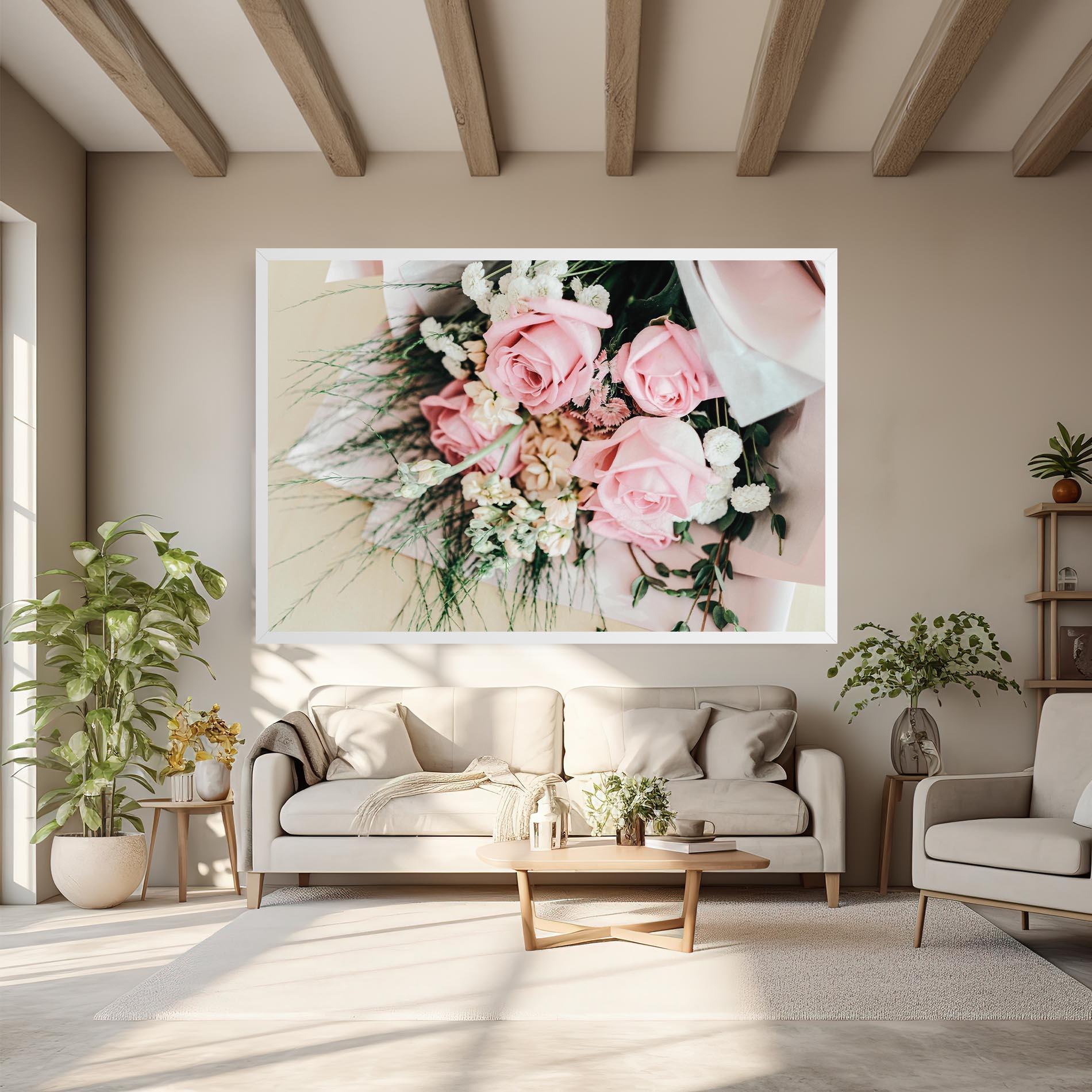 Tablou Canvas Baby Pink Bouquet mockup 6