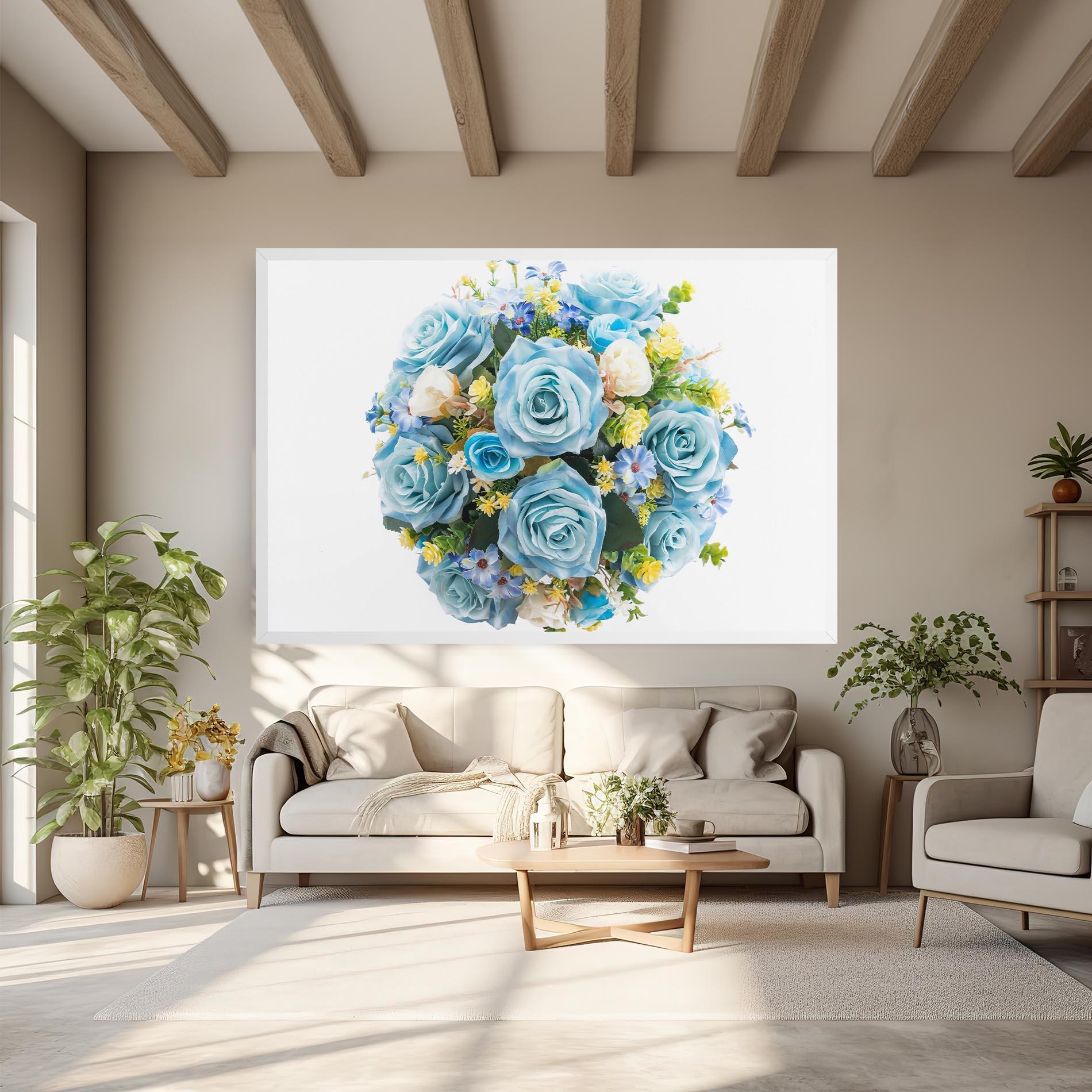 Tablou Canvas Blue Roses Bouquet mockup 6