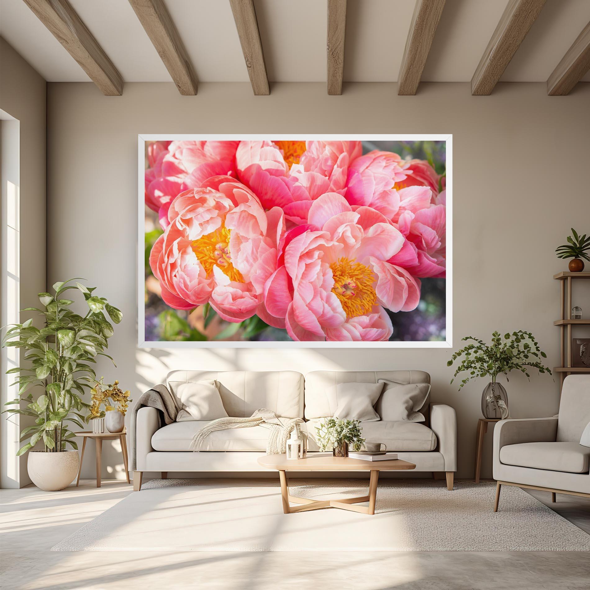 Tablou Canvas Opened Peonies Bouquet mockup 6
