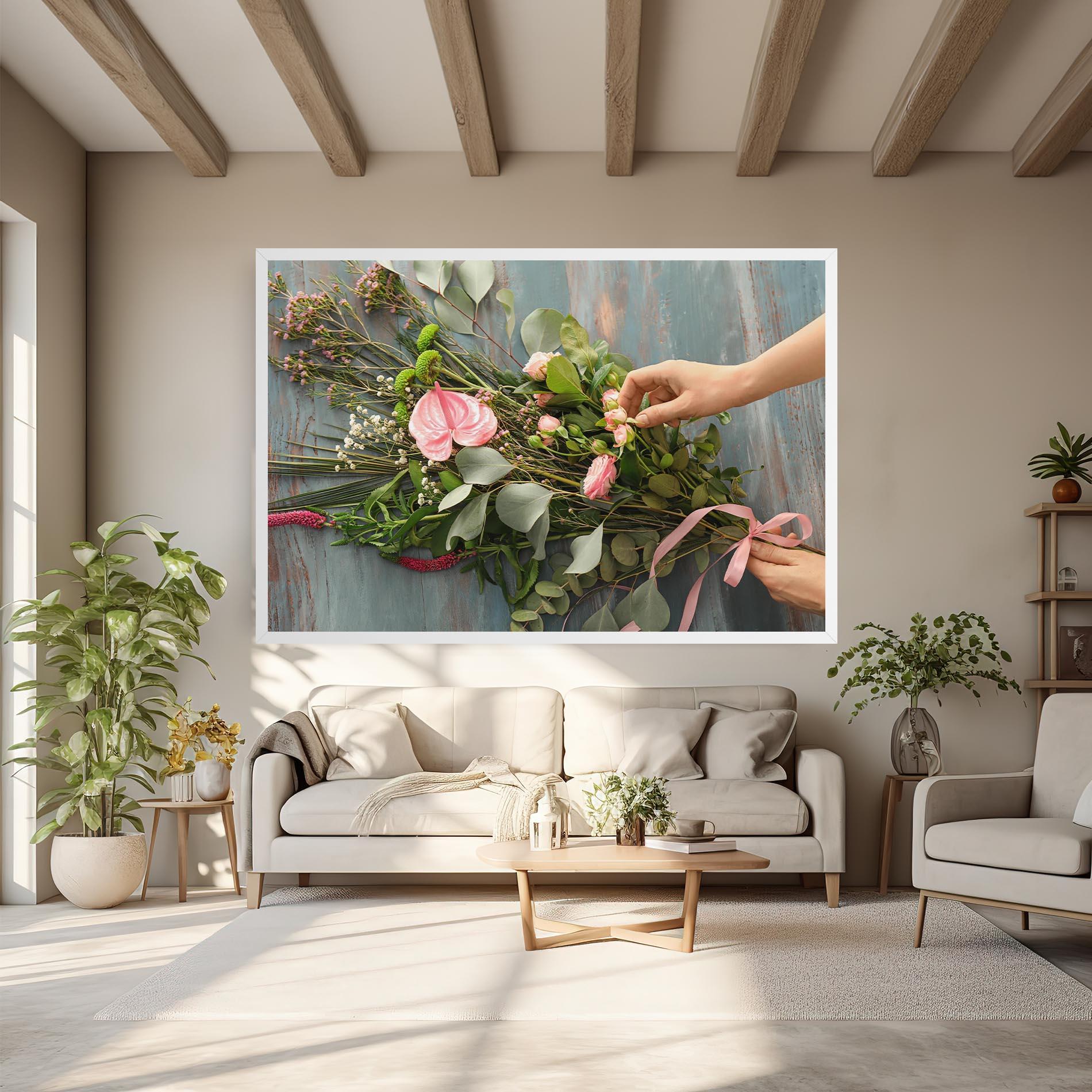 Tablou Canvas Preparing Bouquet mockup 6