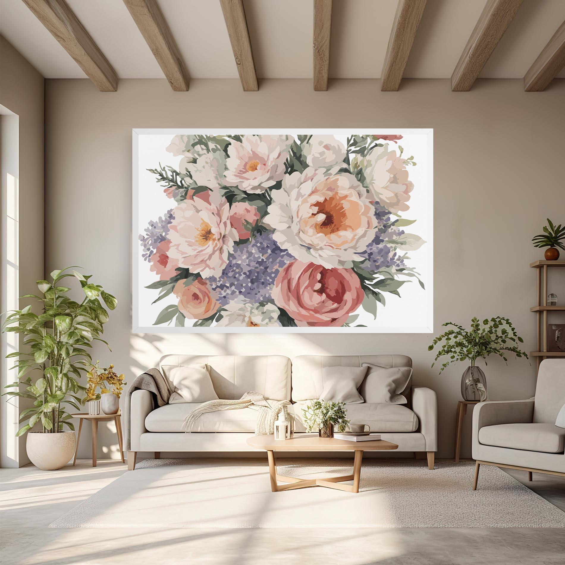 Tablou Canvas Pretty Watercolor Bouquet mockup 6