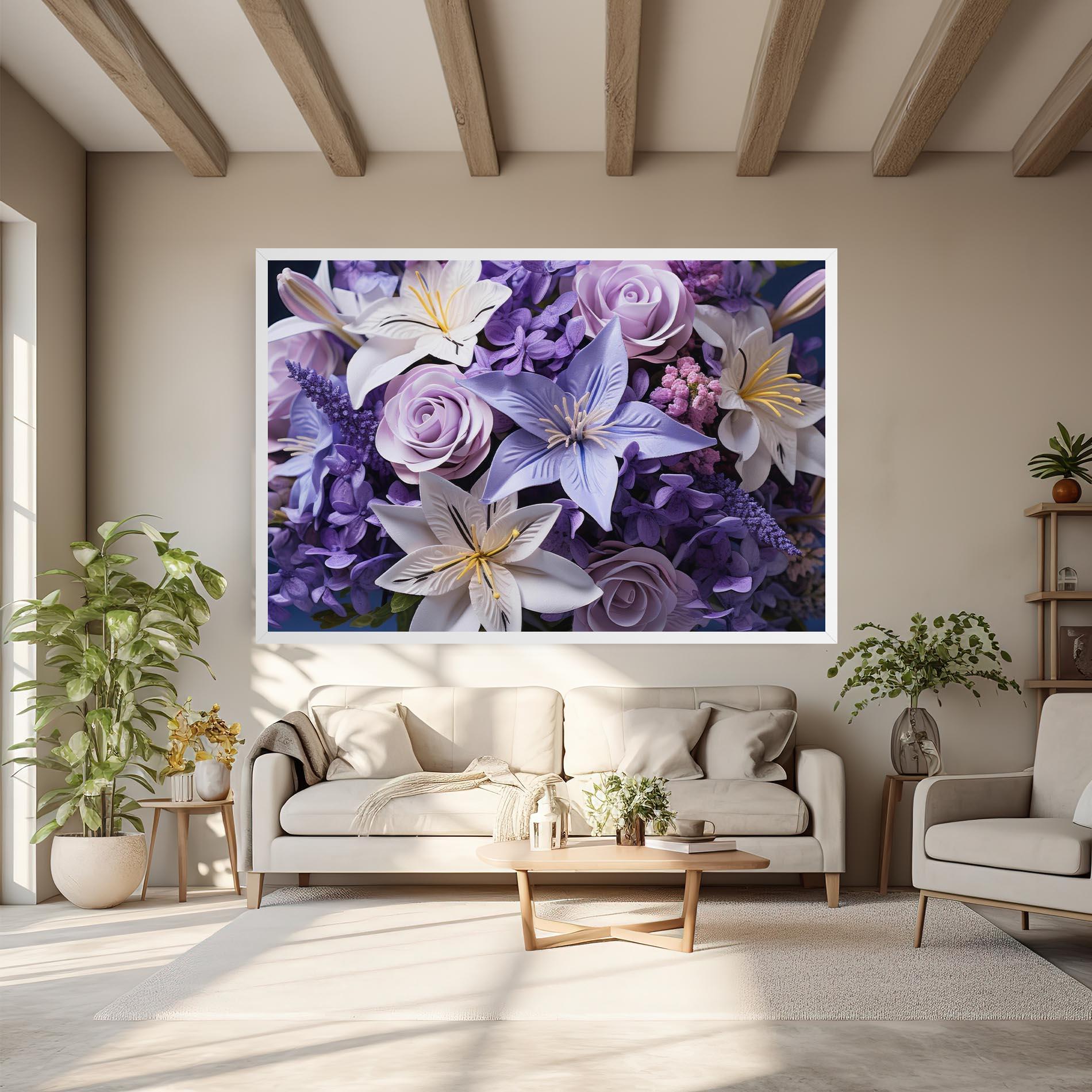 Tablou Canvas Purple Cute Bouquet mockup 6