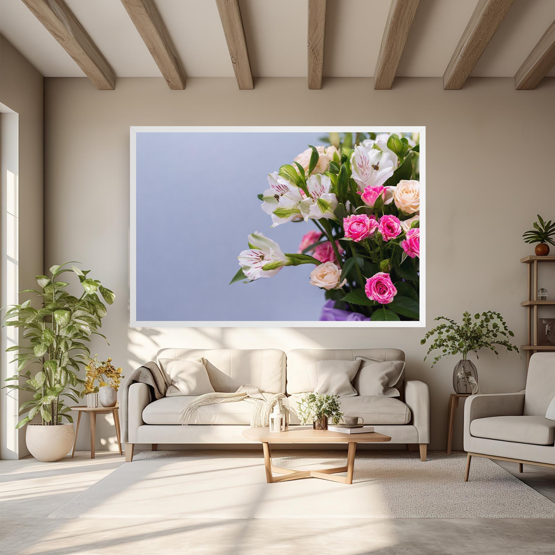 Tablou Canvas White Pink Bouquet mockup 6