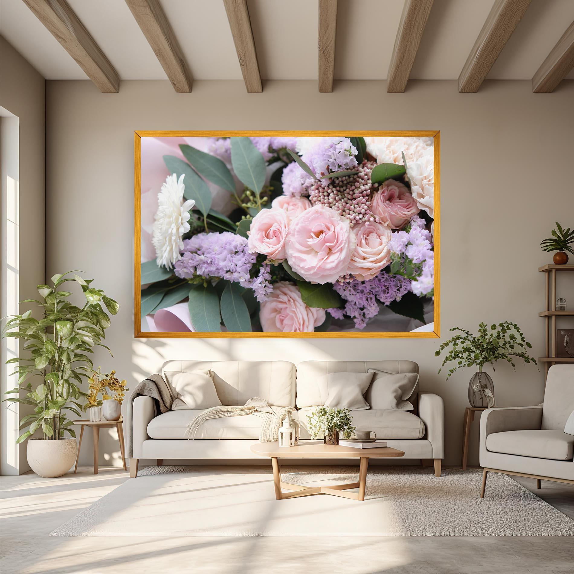 Tablou Canvas Beautiful Pink Roses mockup 6