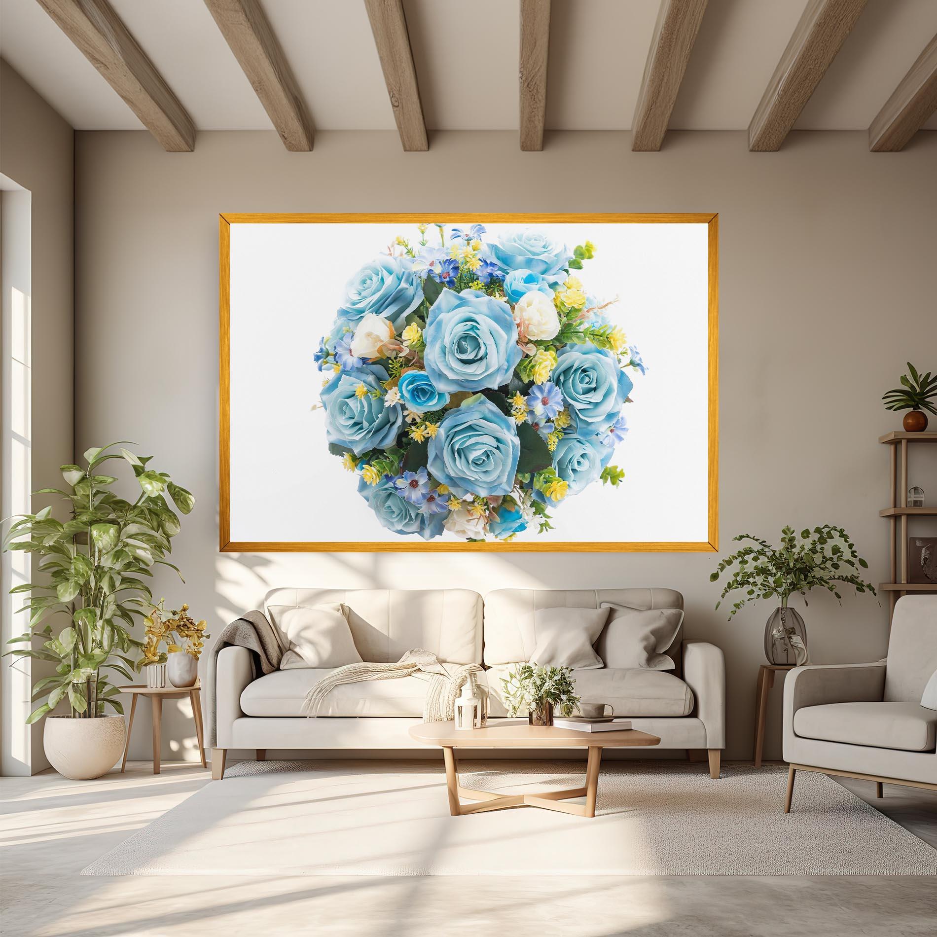 Tablou Canvas Blue Roses Bouquet mockup 6