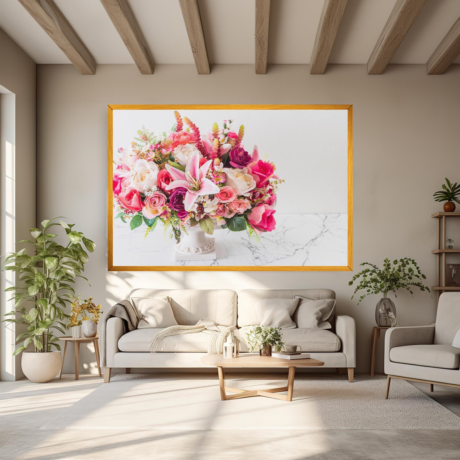 Tablou Canvas Bouquet Flowers Vase mockup 6