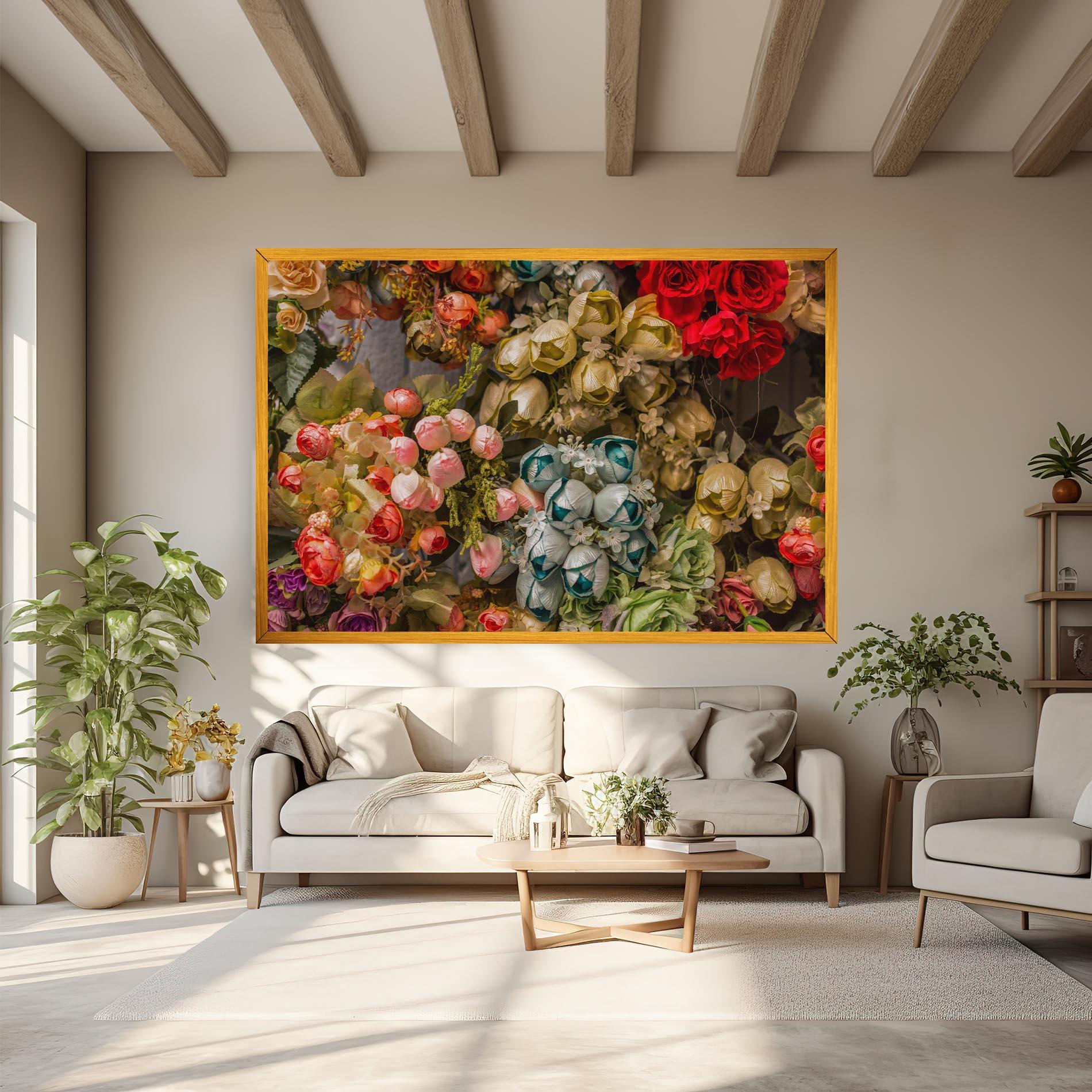 Tablou Canvas Fake Flowers Wall mockup 6