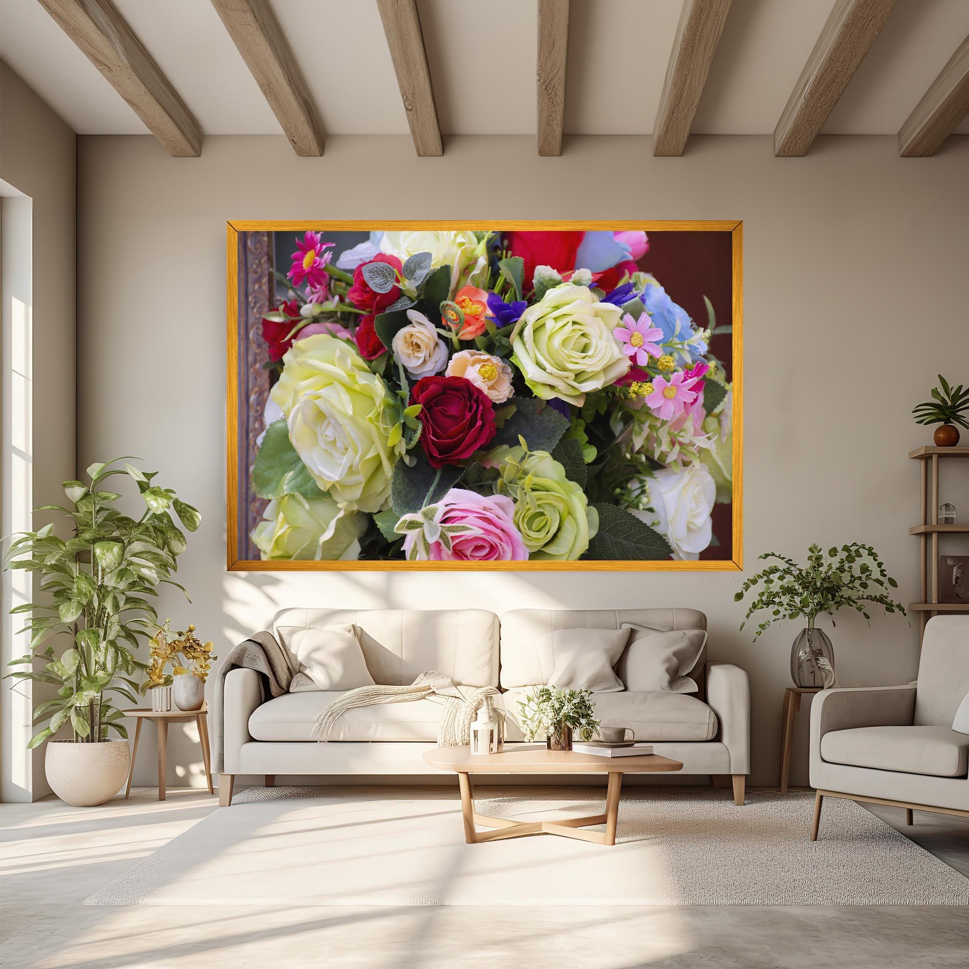 Tablou Canvas Mixed Roses Bouquet mockup 6