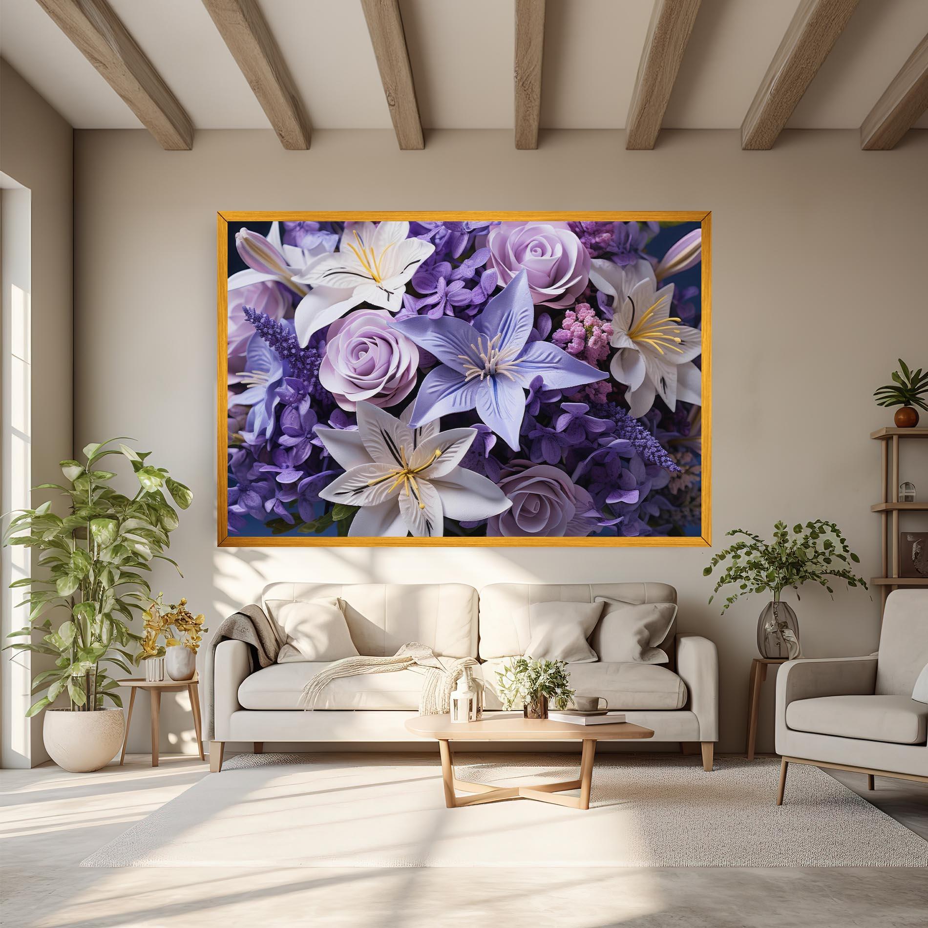 Tablou Canvas Purple Cute Bouquet mockup 6