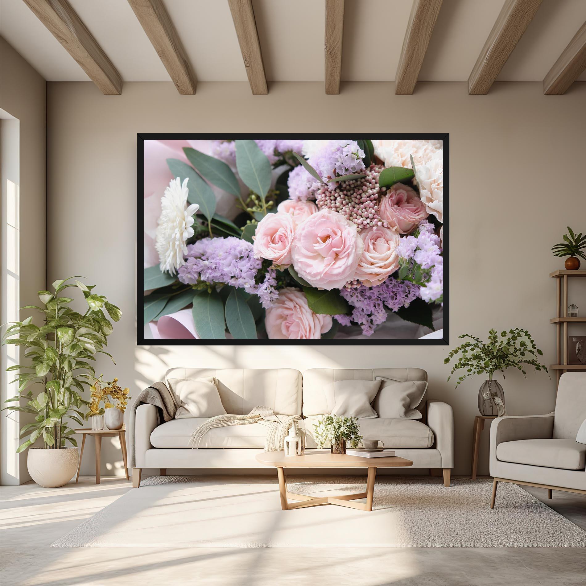 Tablou Canvas Beautiful Pink Roses mockup 6
