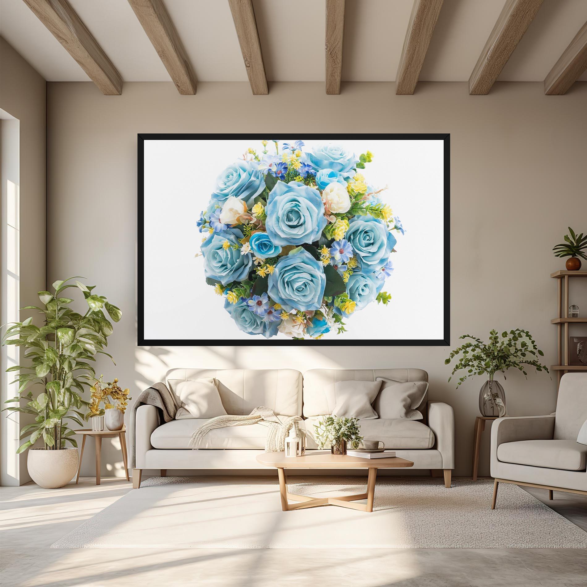 Tablou Canvas Blue Roses Bouquet mockup 6