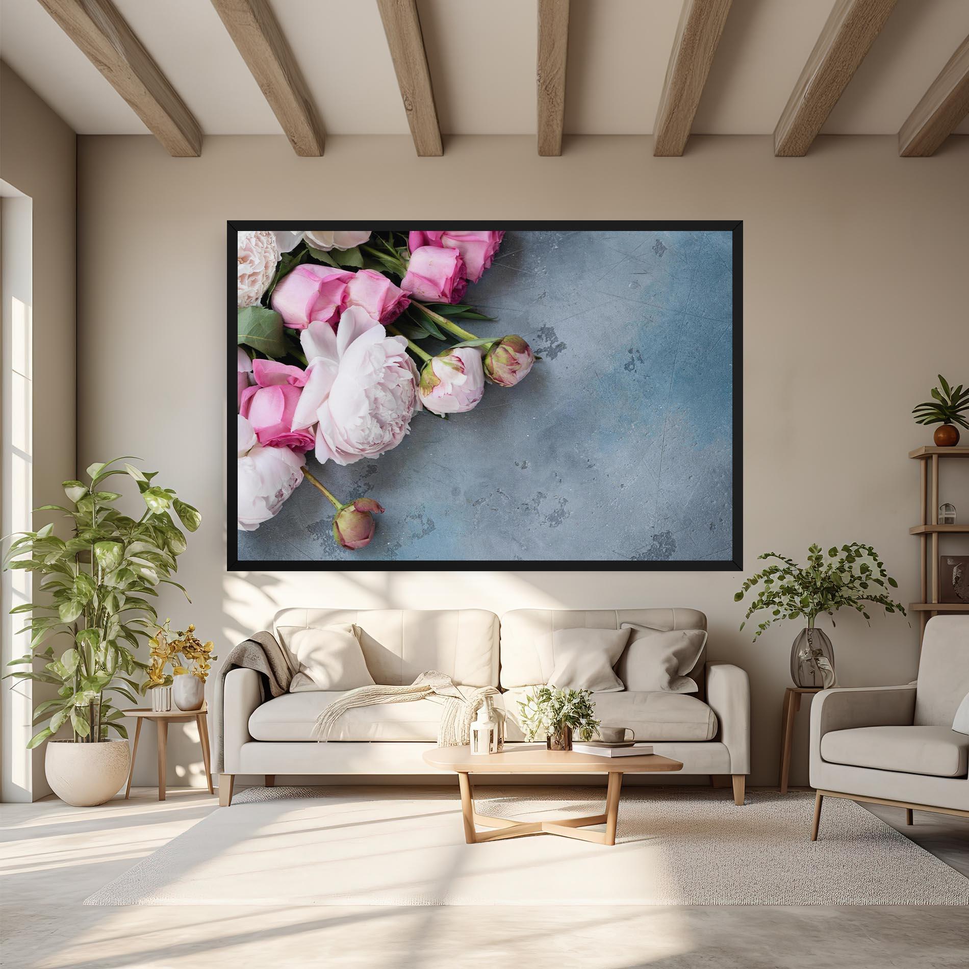 Tablou Canvas Cute Pink Peonies mockup 6