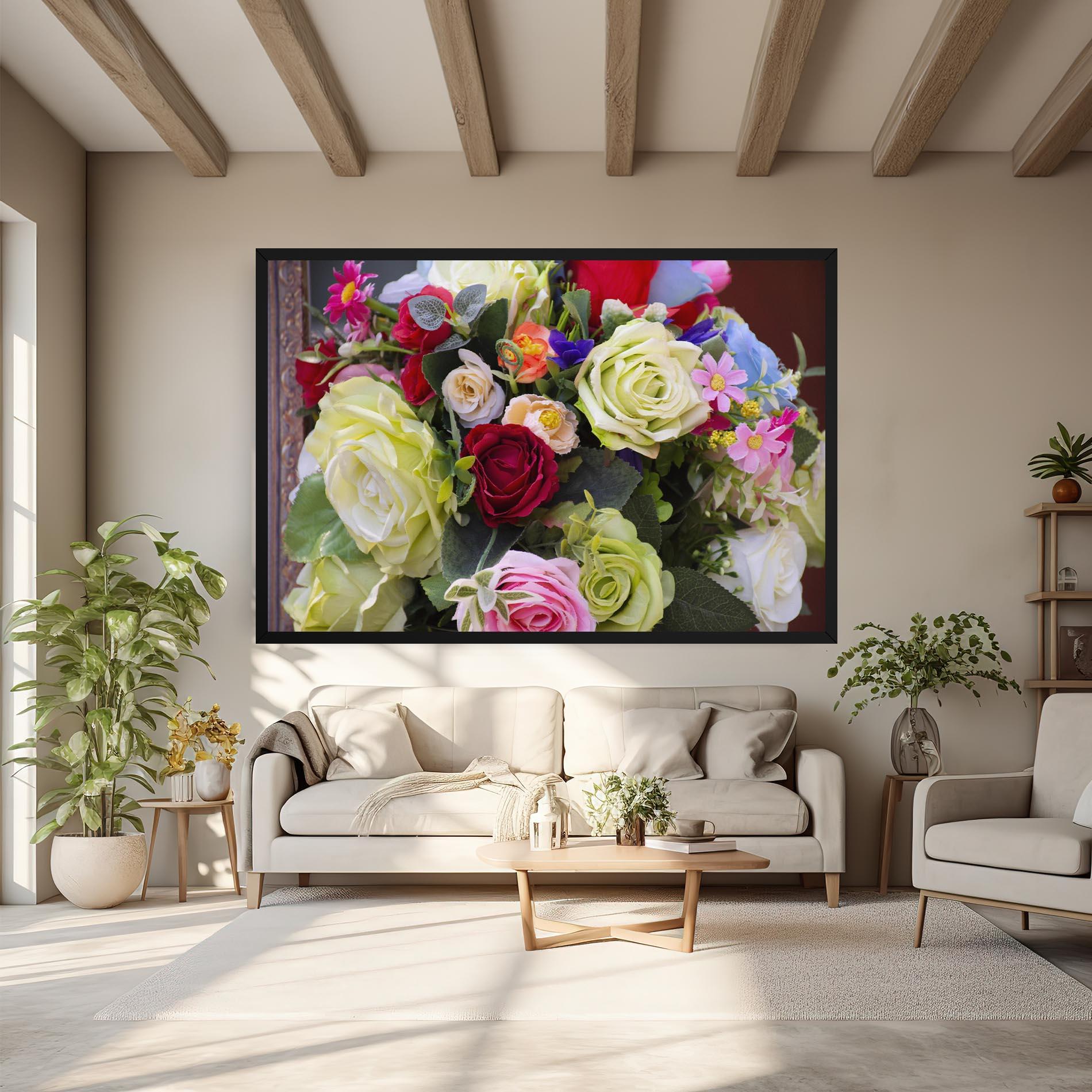 Tablou Canvas Mixed Roses Bouquet mockup 6