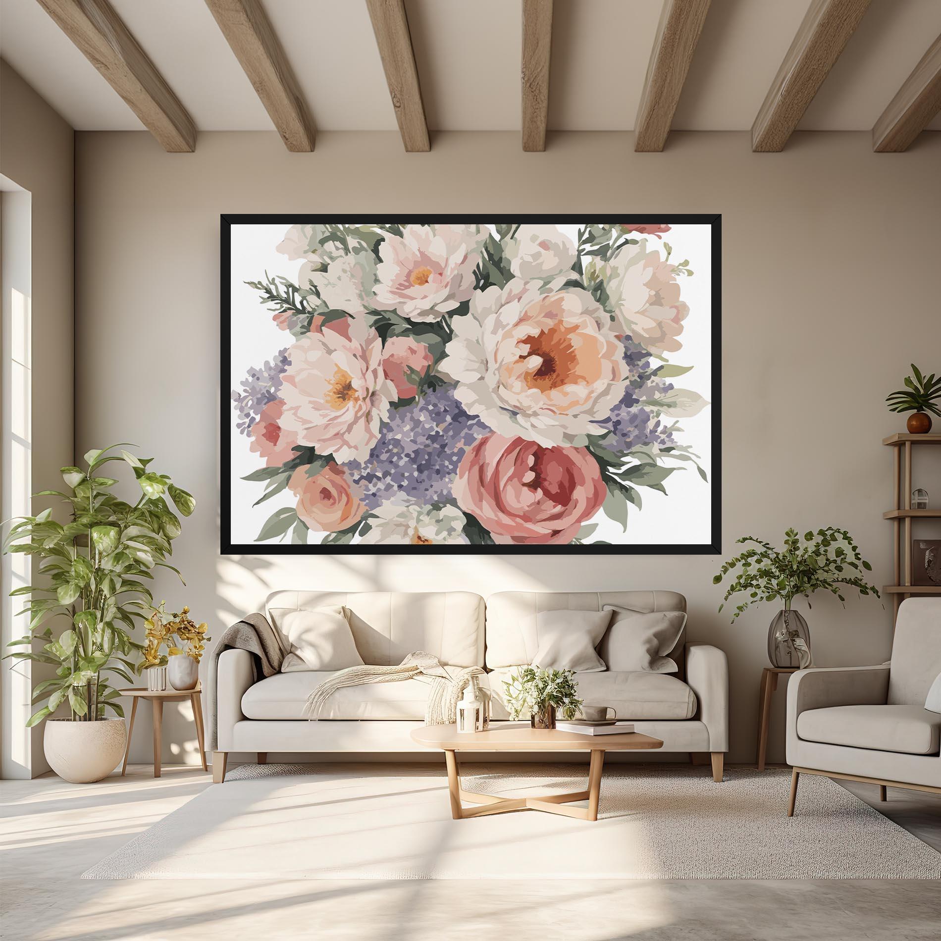 Tablou Canvas Pretty Watercolor Bouquet mockup 6