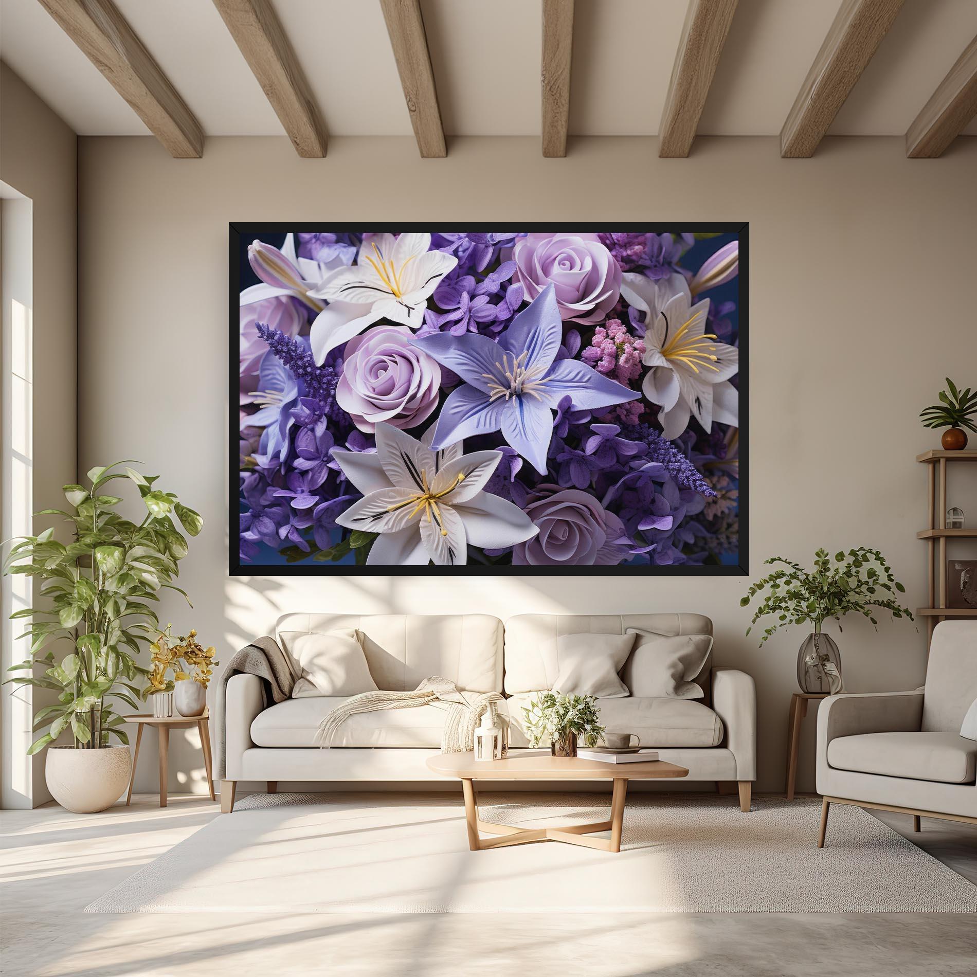 Tablou Canvas Purple Cute Bouquet mockup 6