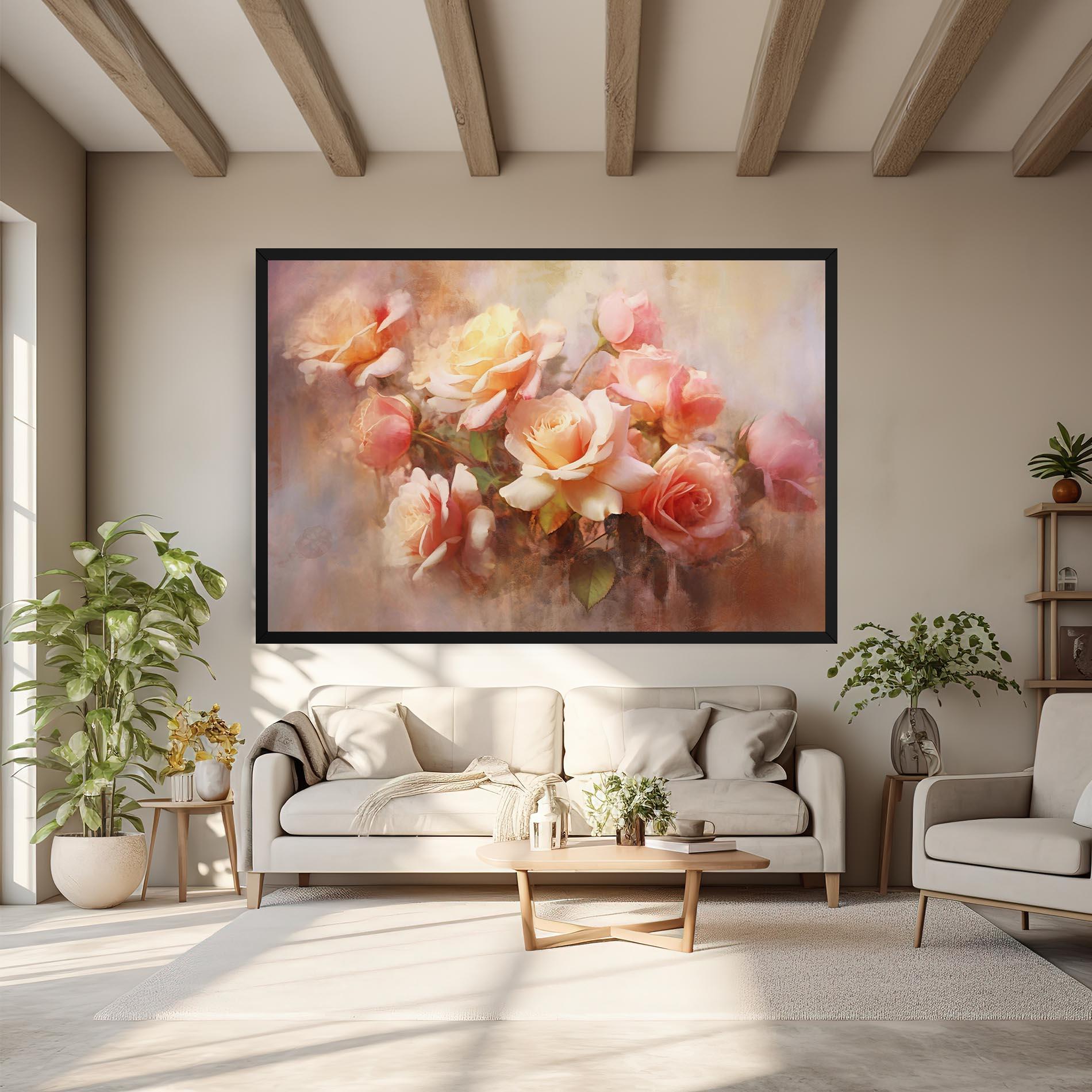 Tablou Canvas Roses Bouquet Painting mockup 6