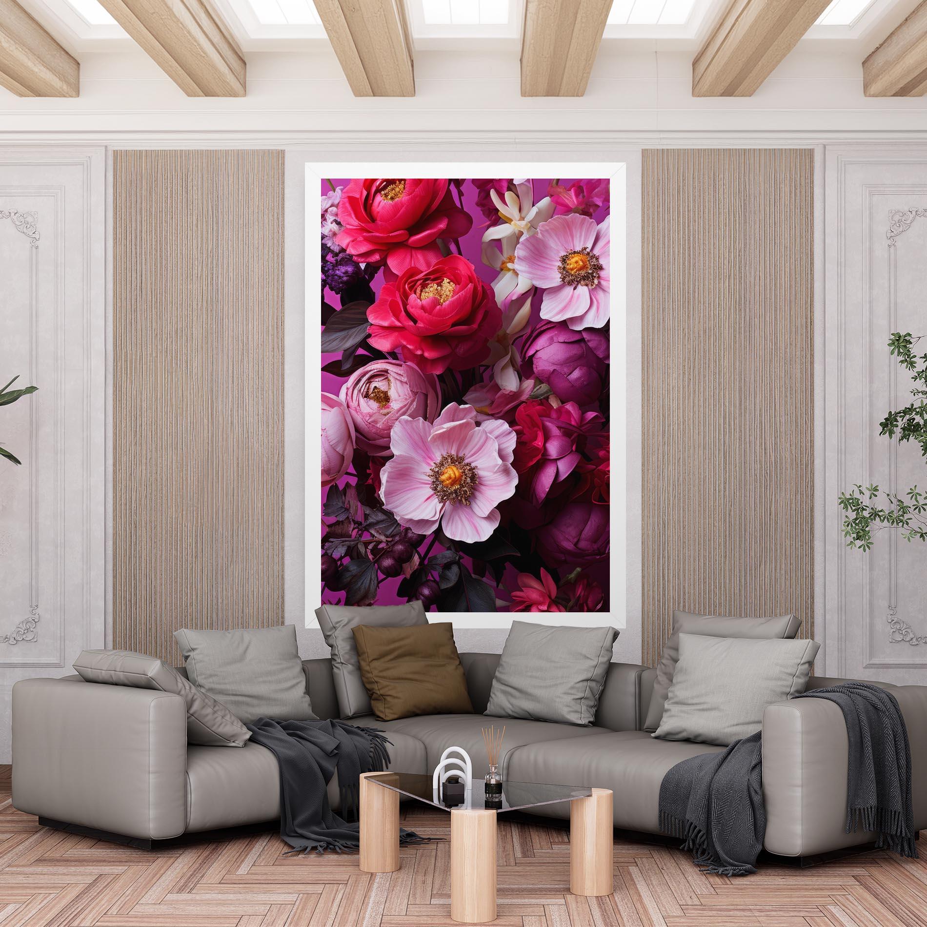 Tablou Canvas Pink Red Bouquet mockup 6