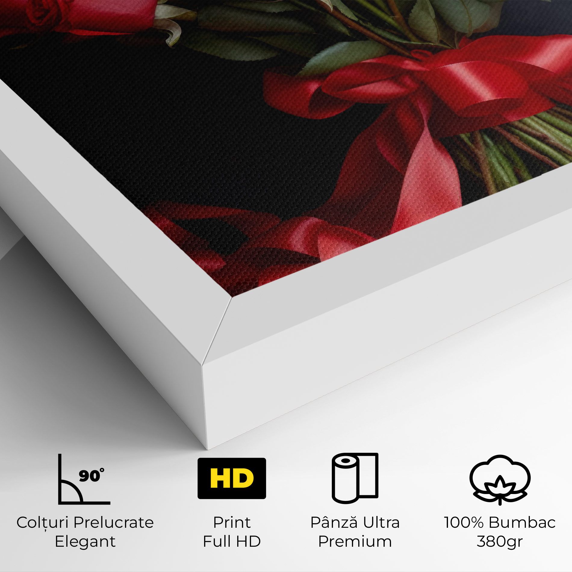 Beautiful Red Roses Bouquet mockup 4