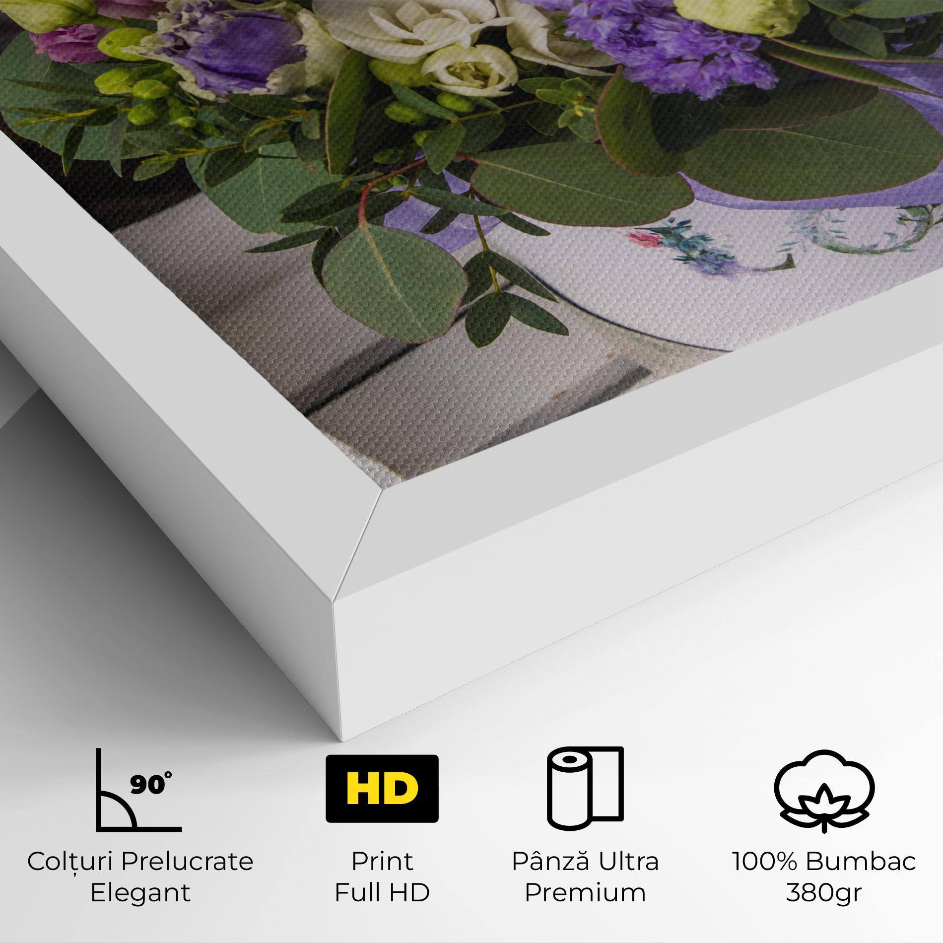 Tablou Canvas Big Pink Rose Bouquet mockup 4