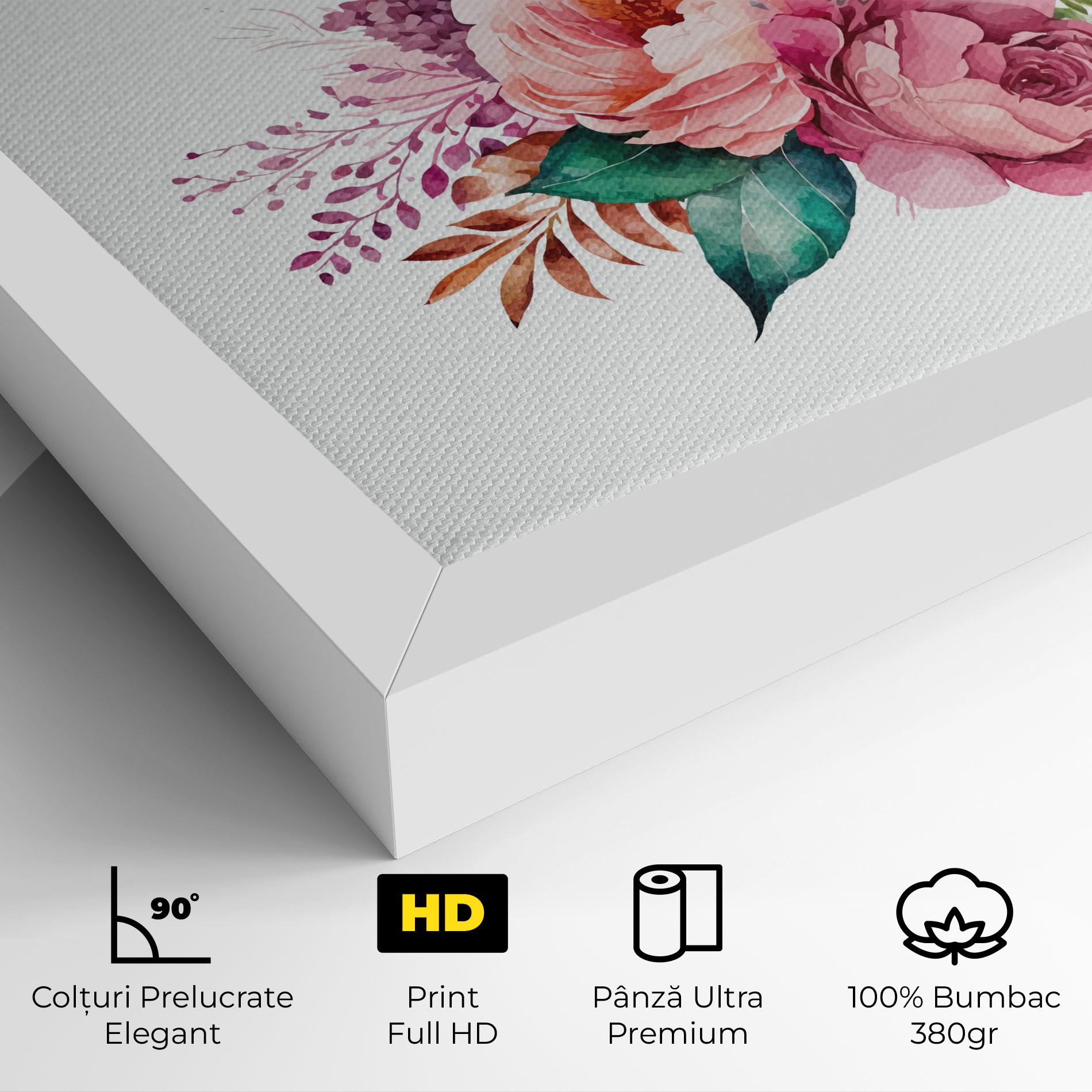 Tablou Canvas Bouquet Of Pink Roses mockup 4