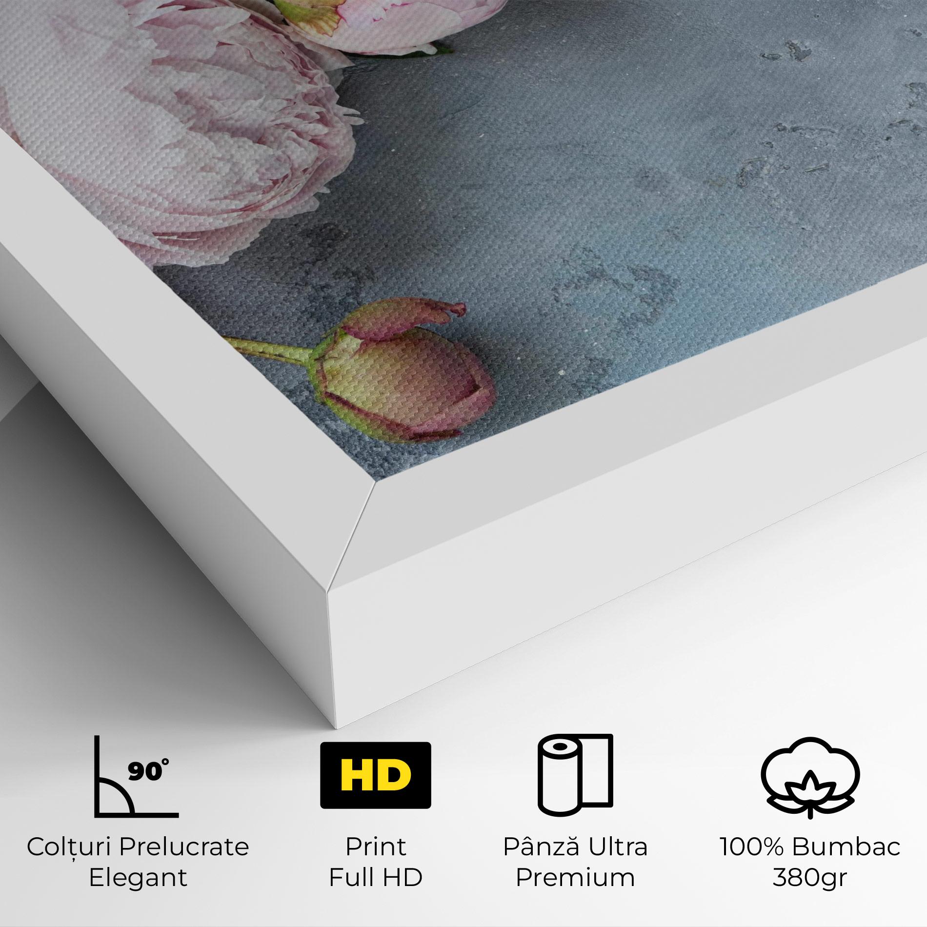 Tablou Canvas Cute Pink Peonies mockup 4