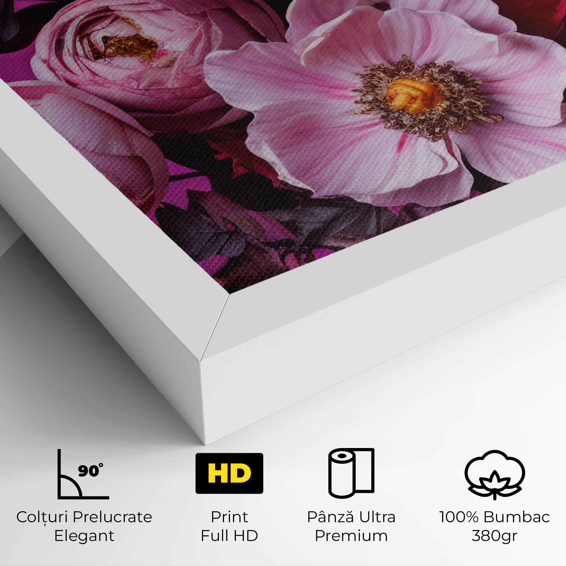 Tablou Canvas Pink Red Bouquet mockup 4
