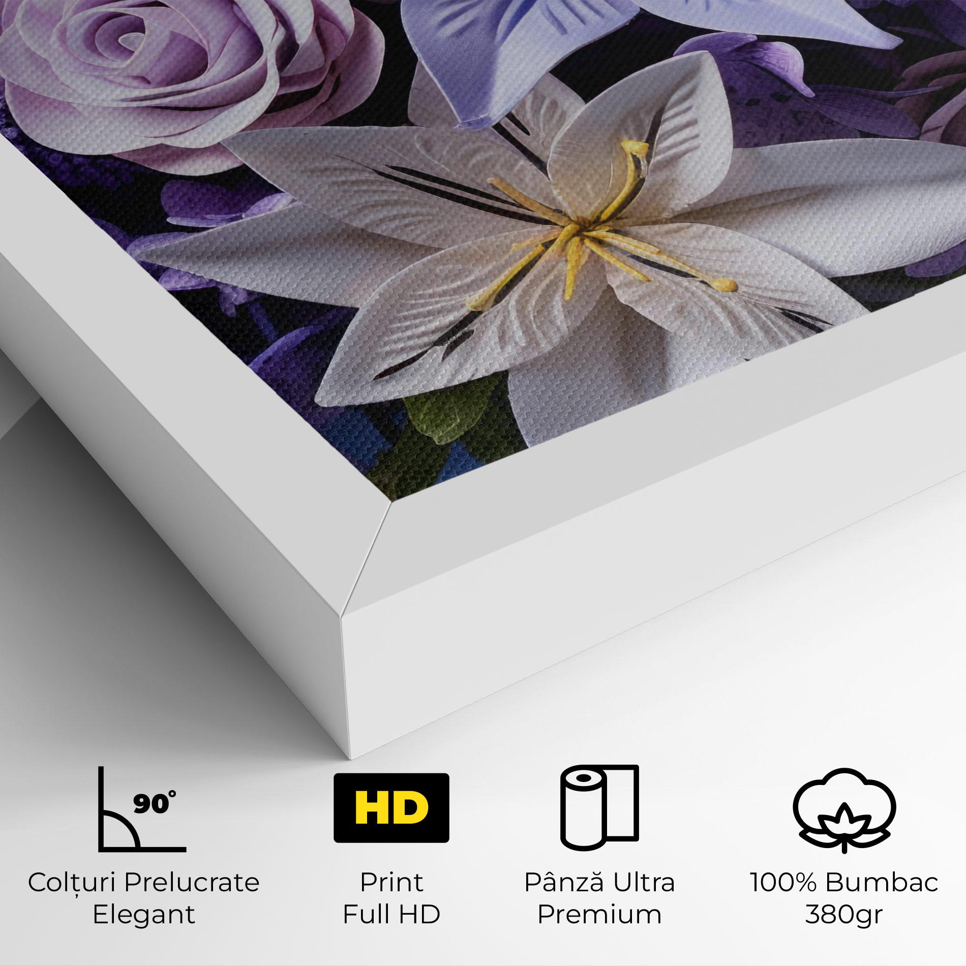 Tablou Canvas Purple Cute Bouquet mockup 4