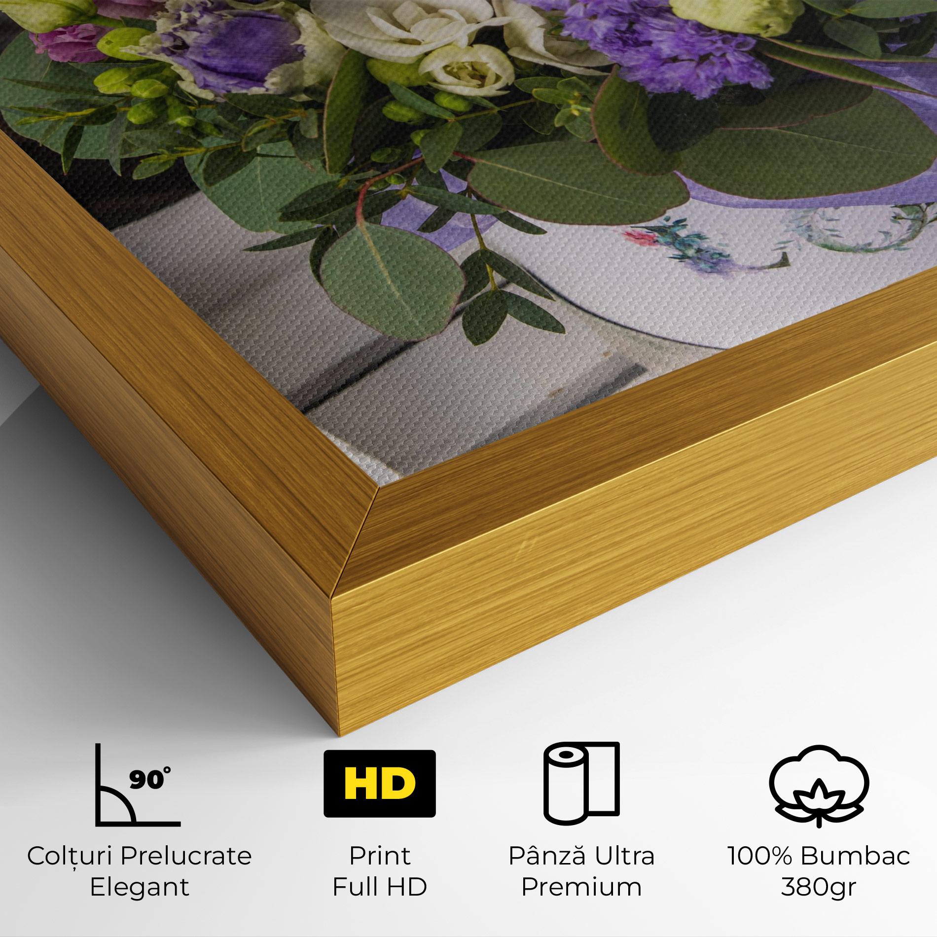 Tablou Canvas Big Pink Rose Bouquet mockup 4