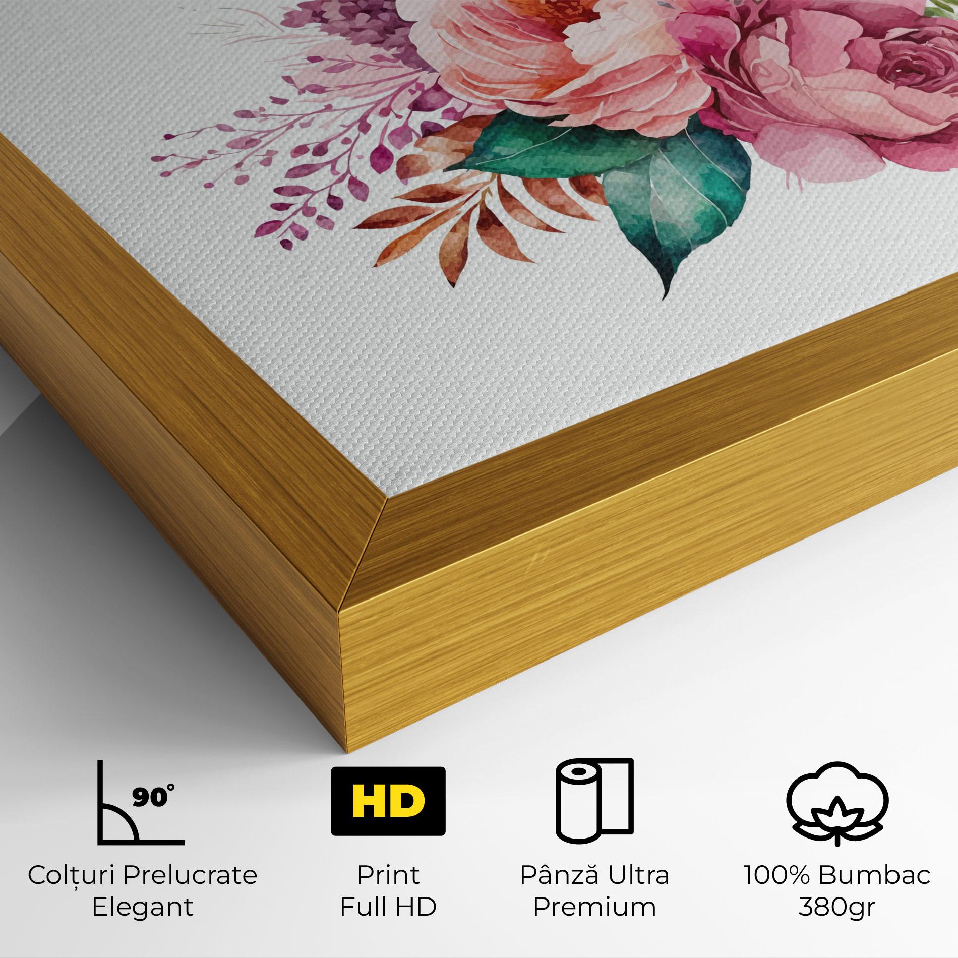 Tablou Canvas Bouquet Of Pink Roses mockup 4