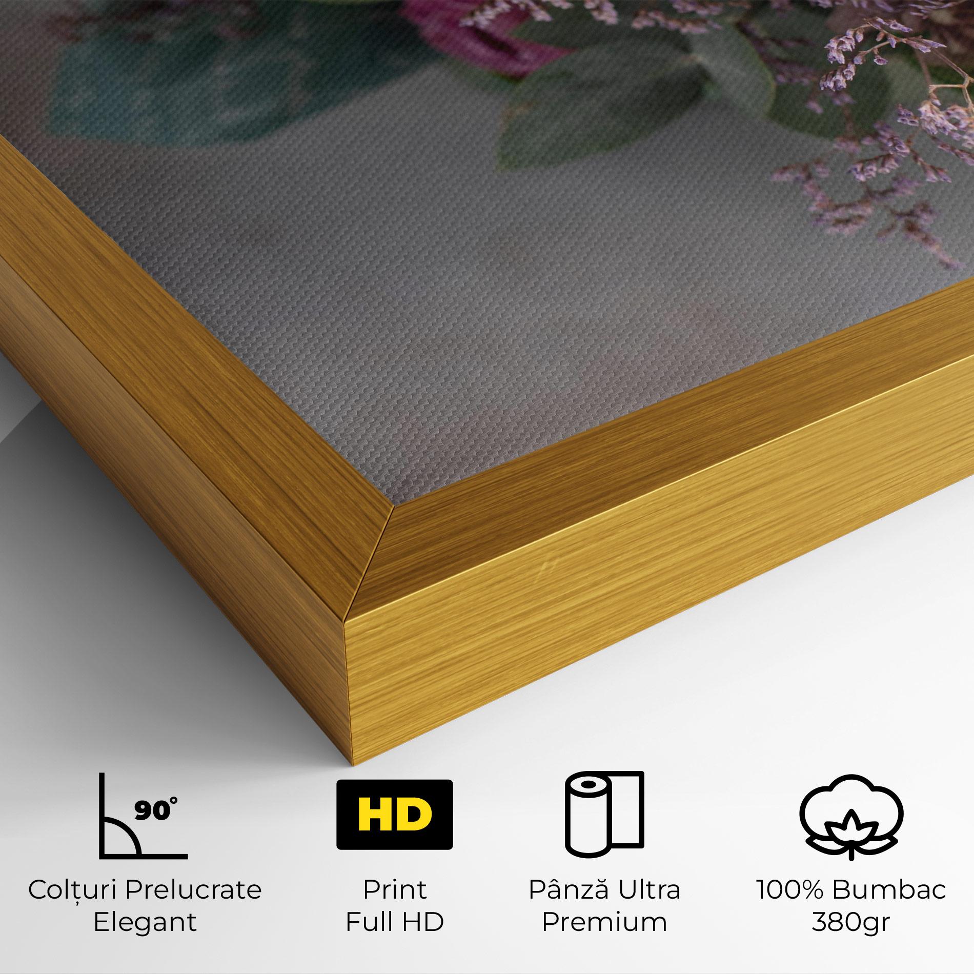 Tablou Canvas Cream Purple Bouquet mockup 4