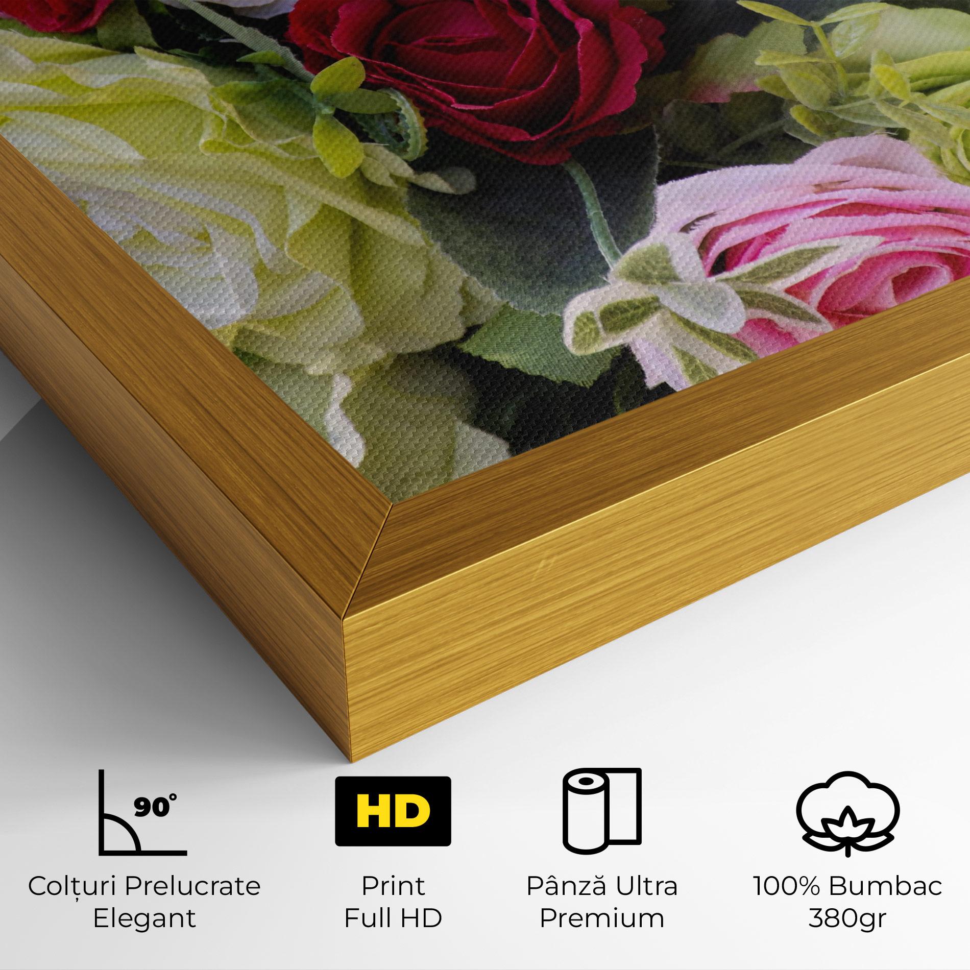 Tablou Canvas Mixed Roses Bouquet mockup 4
