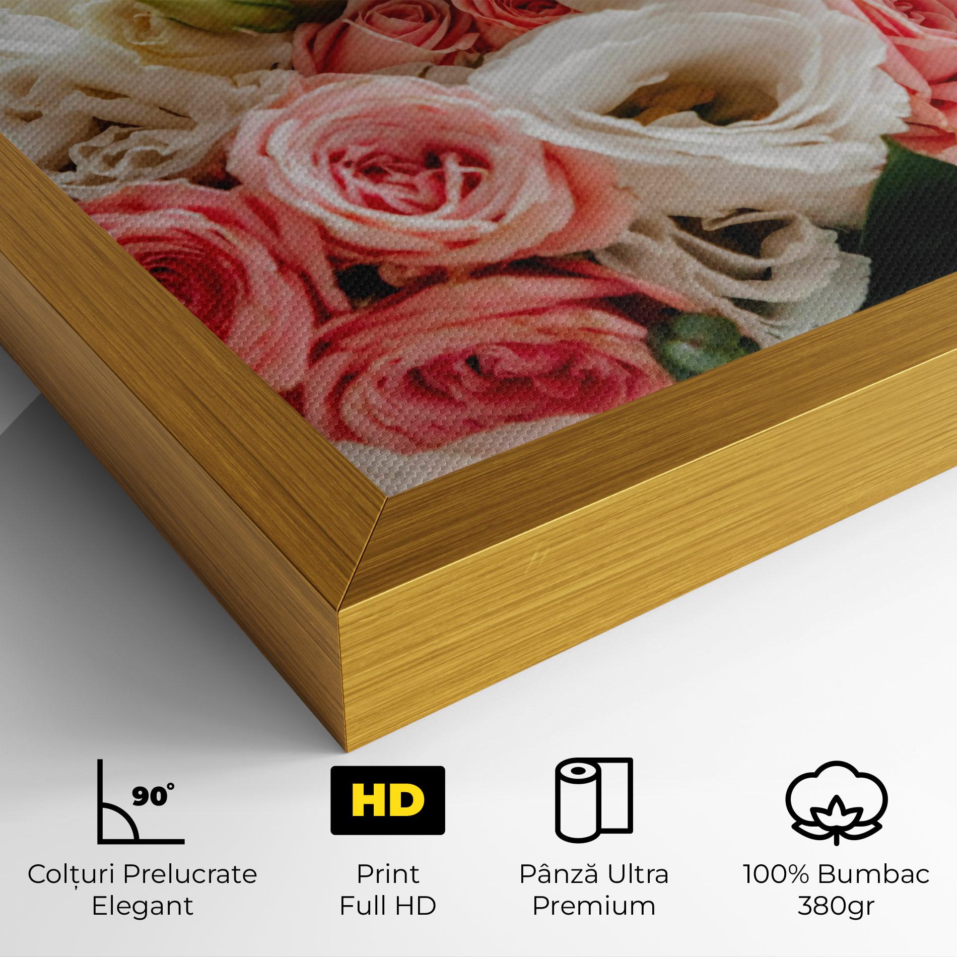 Tablou Canvas Pink Beautiful Bouquet mockup 4