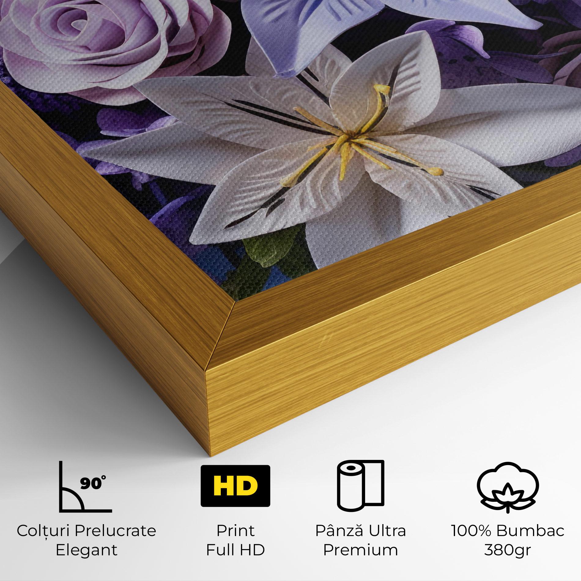 Tablou Canvas Purple Cute Bouquet mockup 4