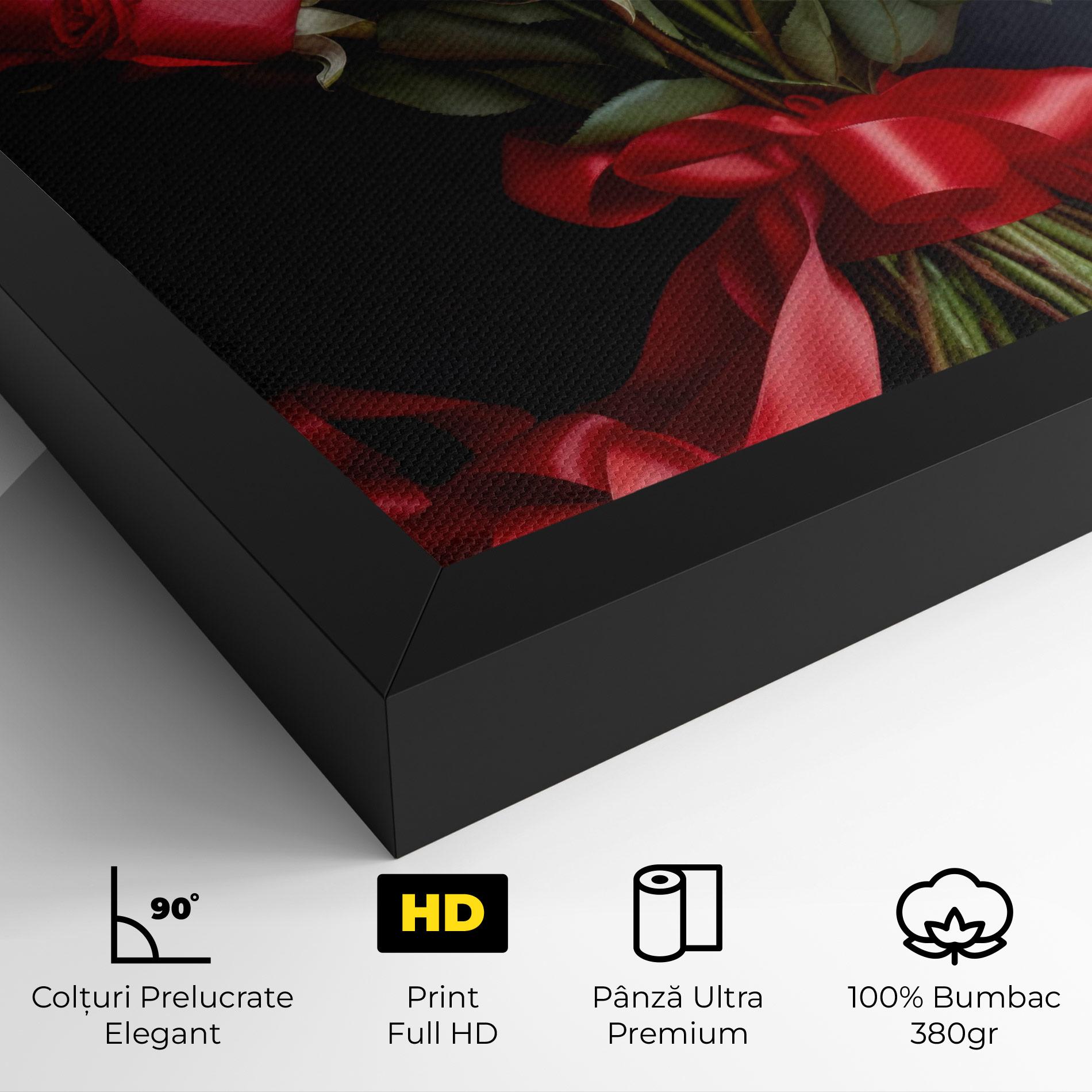 Tablou Canvas Beautiful Red Roses Bouquet mockup 4
