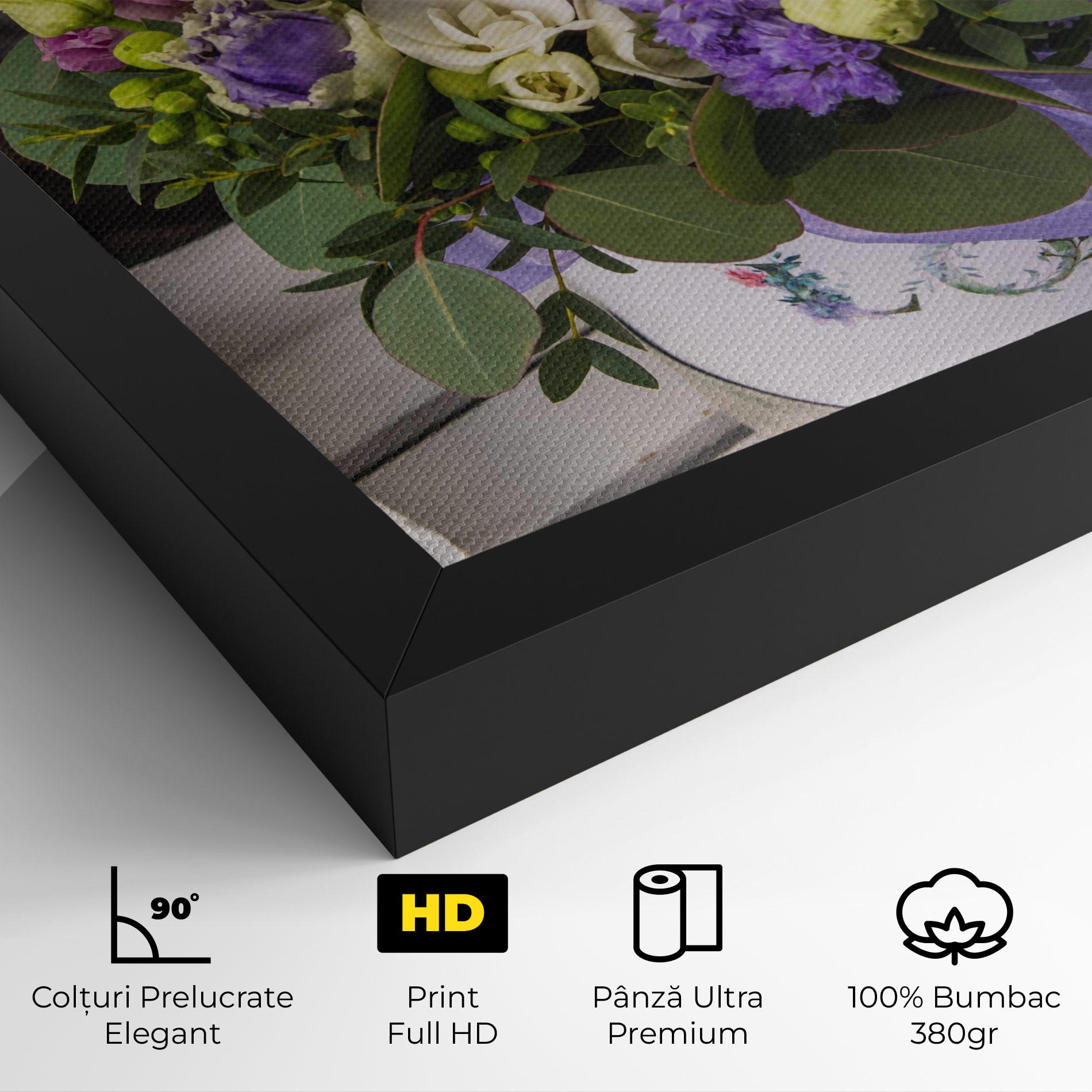 Tablou Canvas Big Pink Rose Bouquet mockup 4