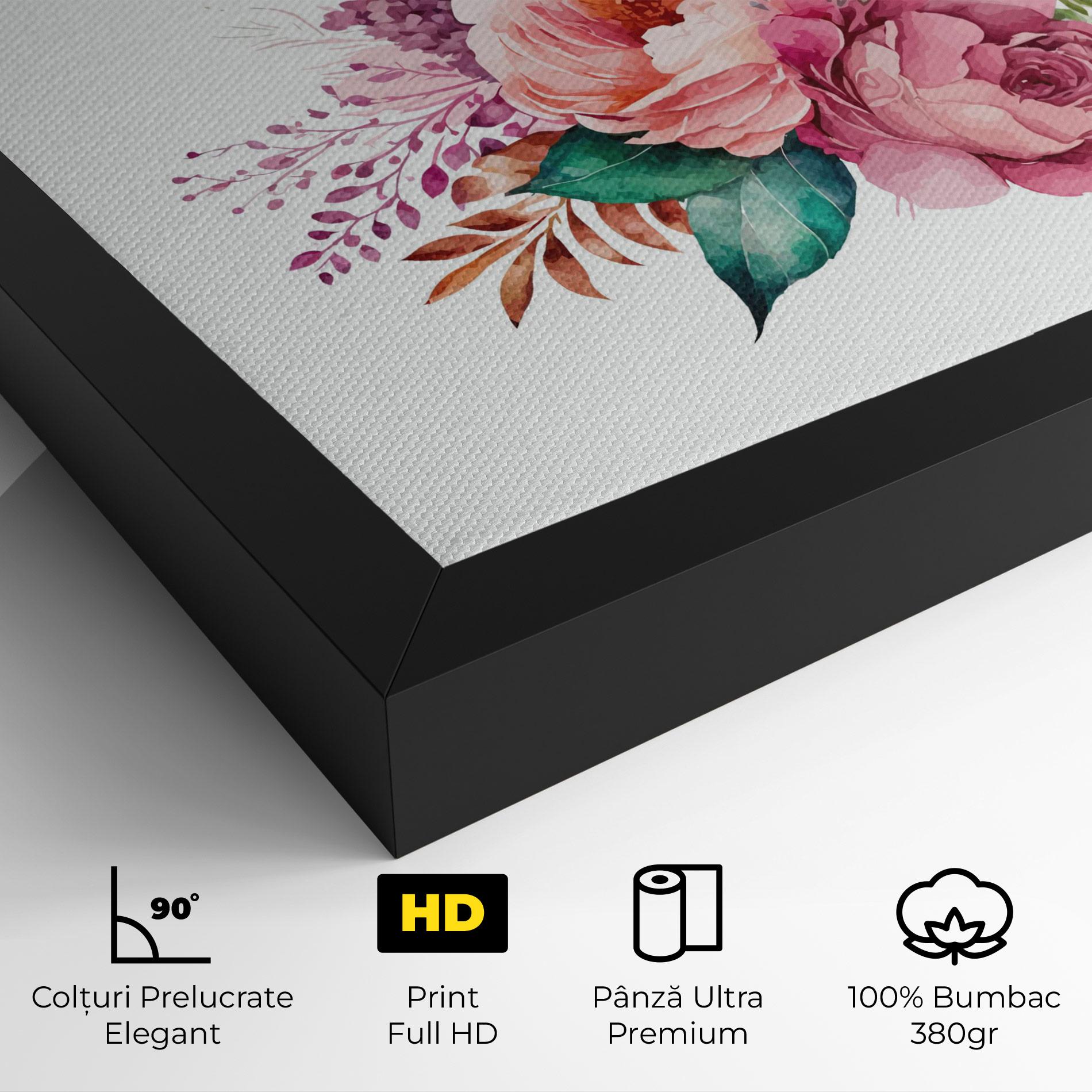 Tablou Canvas Bouquet Of Pink Roses mockup 4