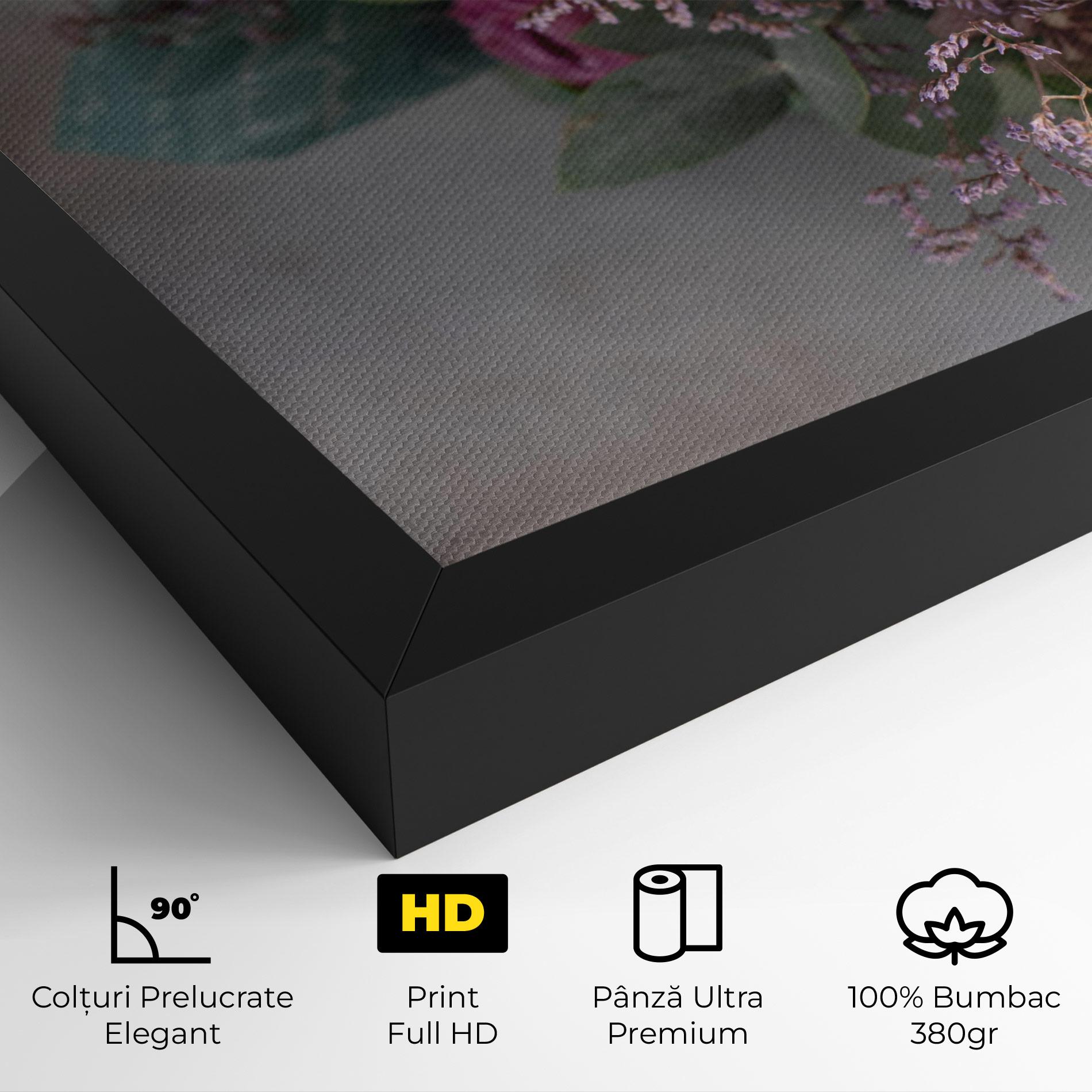 Tablou Canvas Cream Purple Bouquet mockup 4