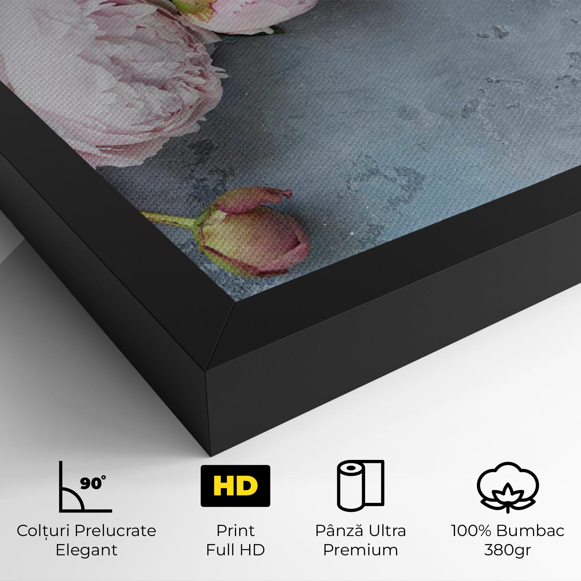 Tablou Canvas Cute Pink Peonies mockup 4